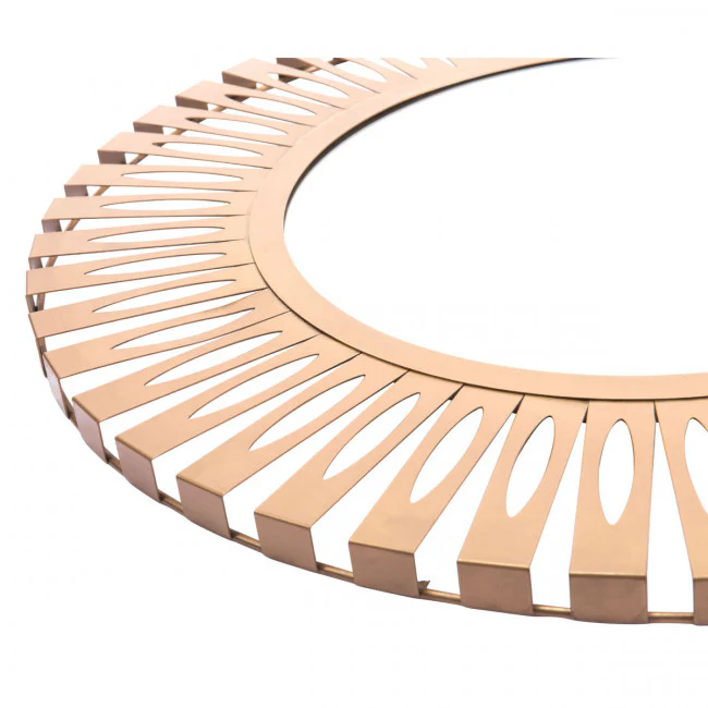 Bold Round Mirror Sunburst Mirror w/ Steel Frame - Image 4