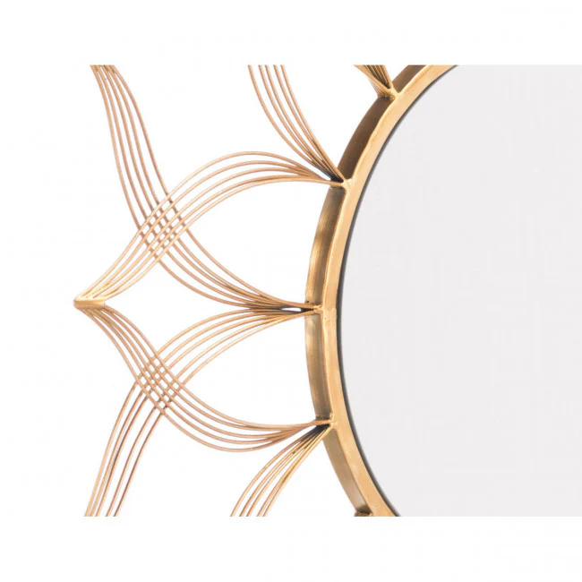 Gold Wire Mirror w/ Floral Design - Image 4