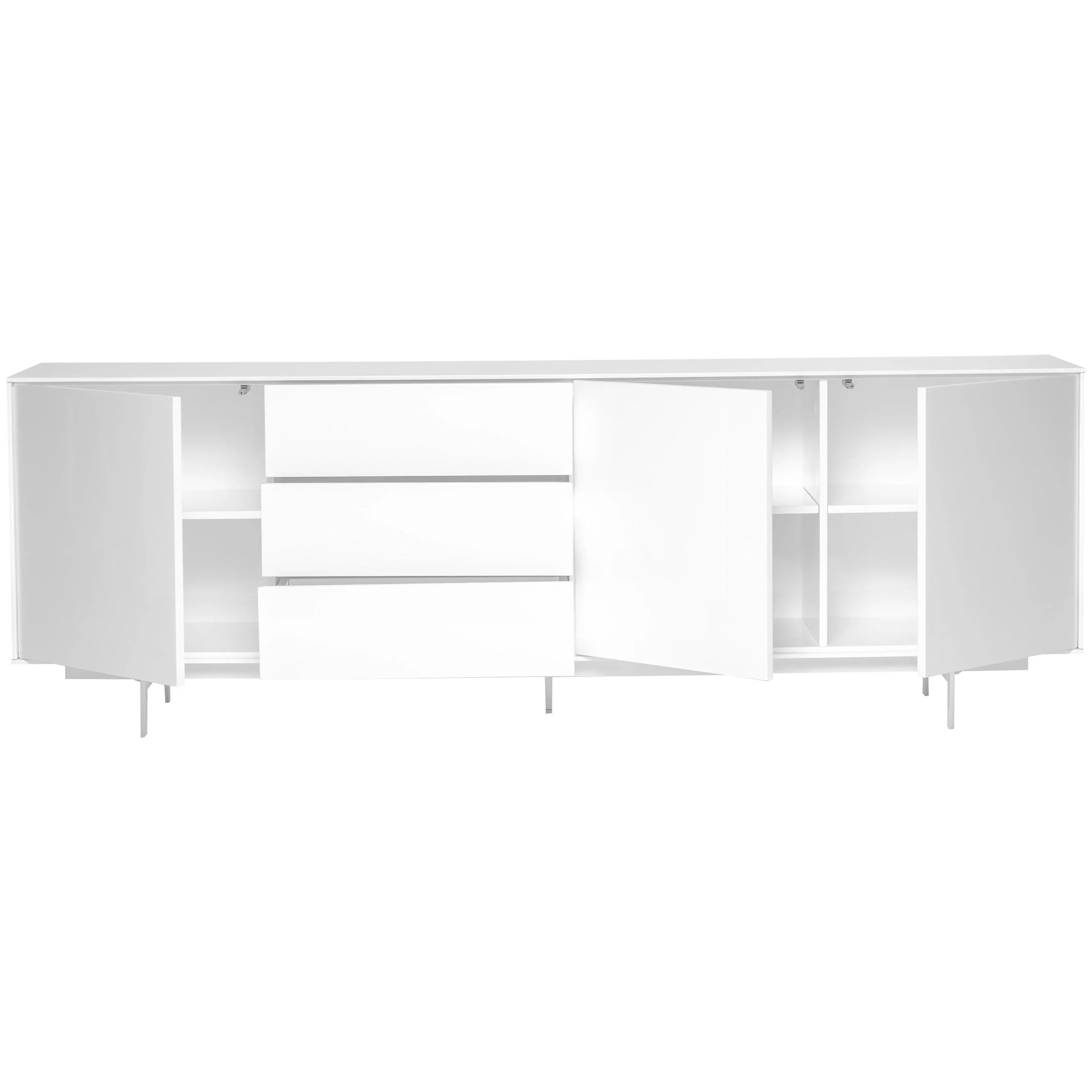 Gorgeous 84" Office Credenza w/ White Lacquer - Image 4