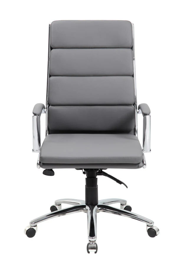 Gray Faux Leather Office Chair w/ Padded Back & Seat - Image 4