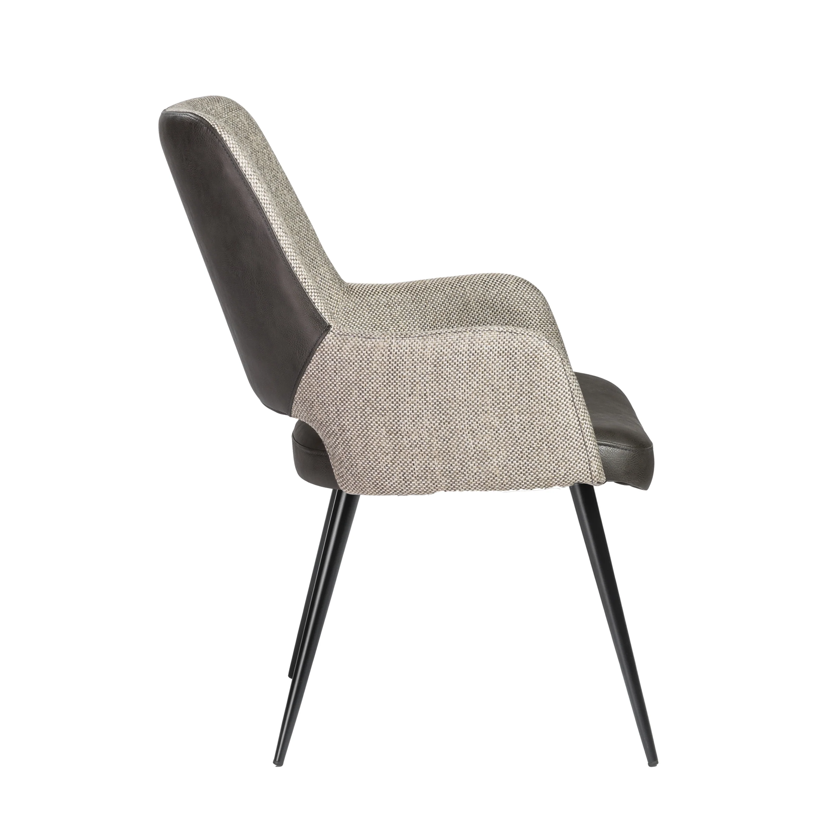 Gray Leatherette and Fabric Guest Armchair - Image 3