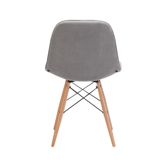 Gray Velour Guest or Conference Chair w/ Button Tufting - Image 4