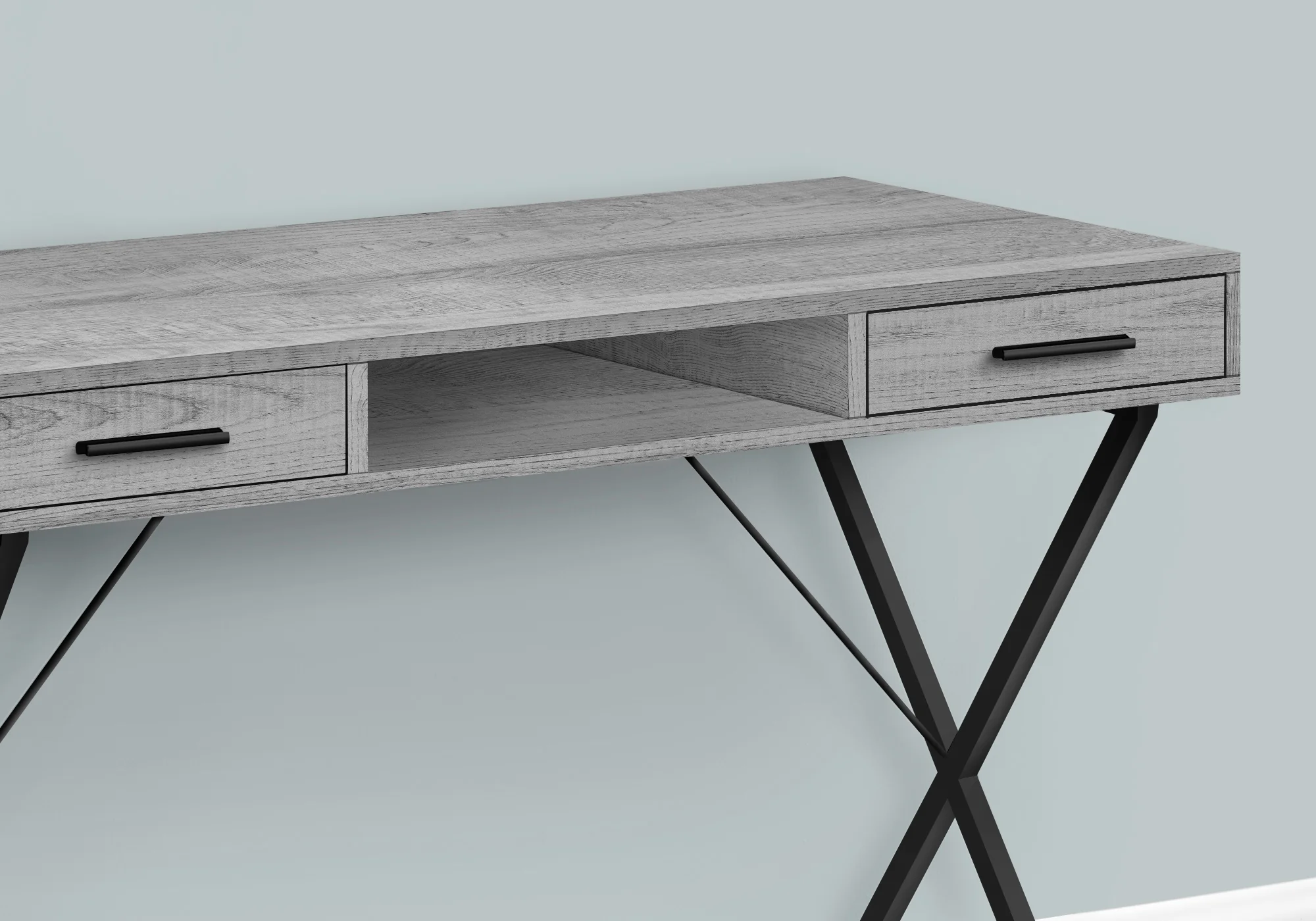 Grey 42" Trestle Workstation with Storage - Image 3