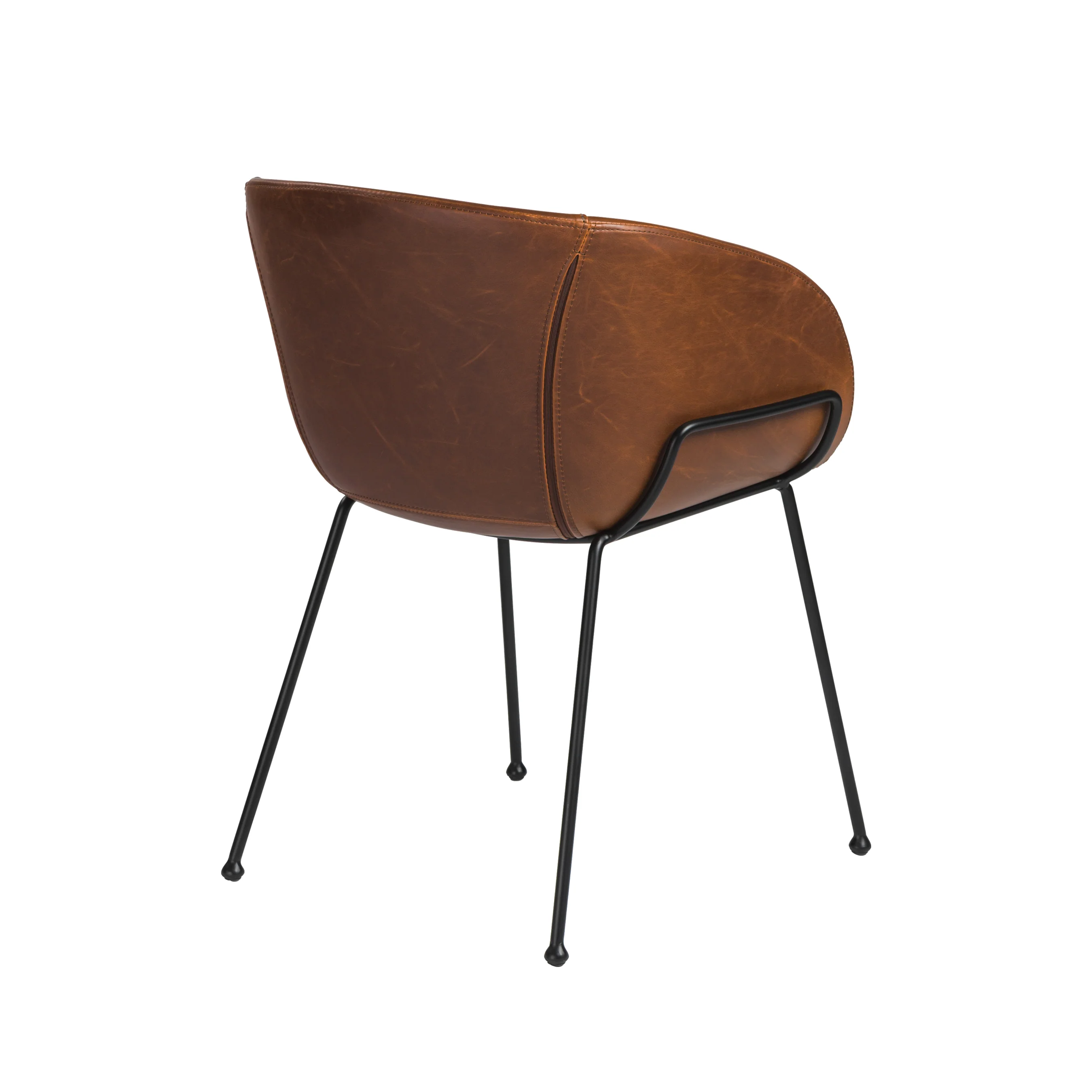 Low-Back Brown Leatherette Guest or Conference Chair (Set of 2) - Image 4