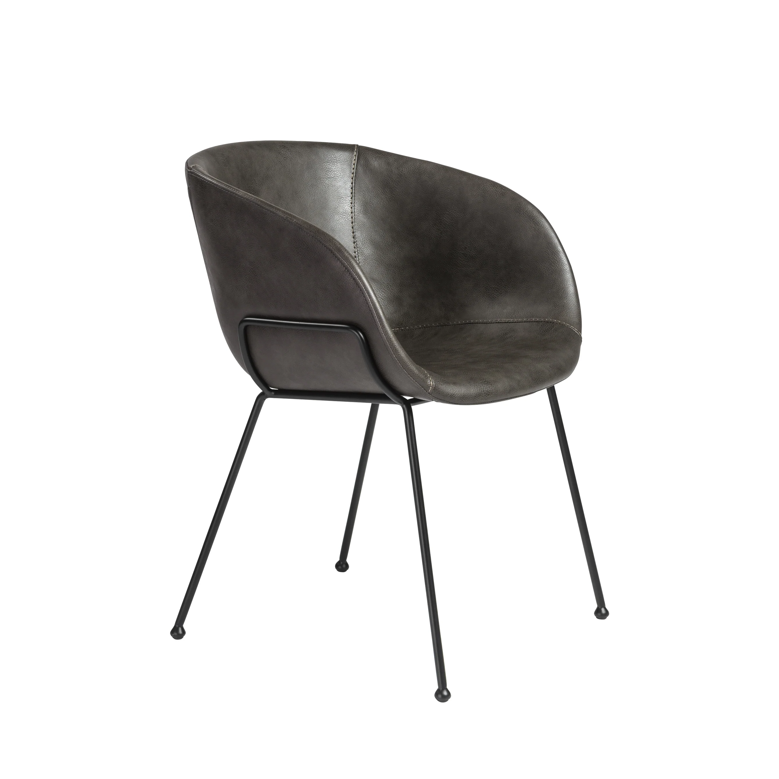 Low-Back Gray Leatherette Guest or Conference Chair (Set of 2) - Image 2