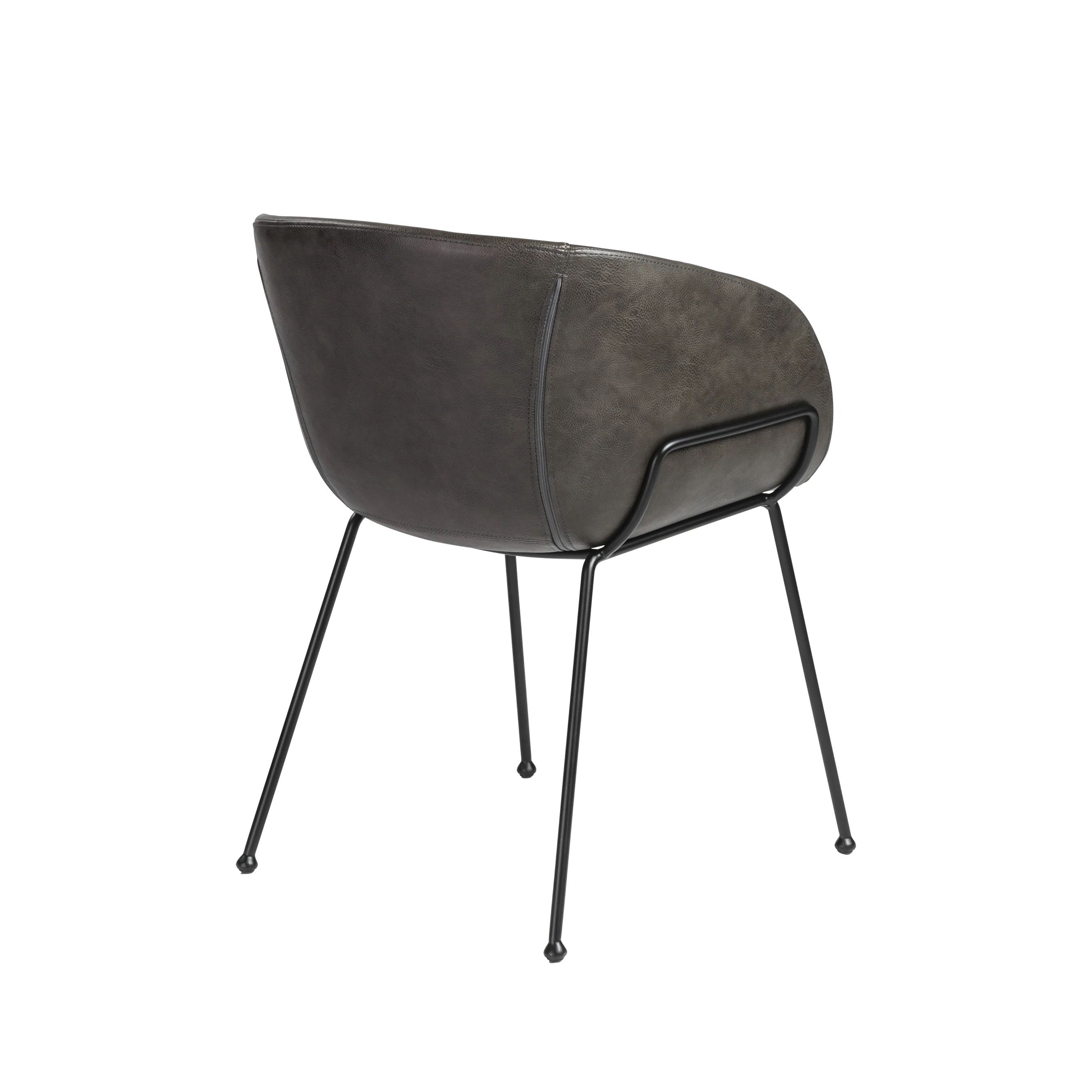 Low-Back Gray Leatherette Guest or Conference Chair (Set of 2) - Image 4