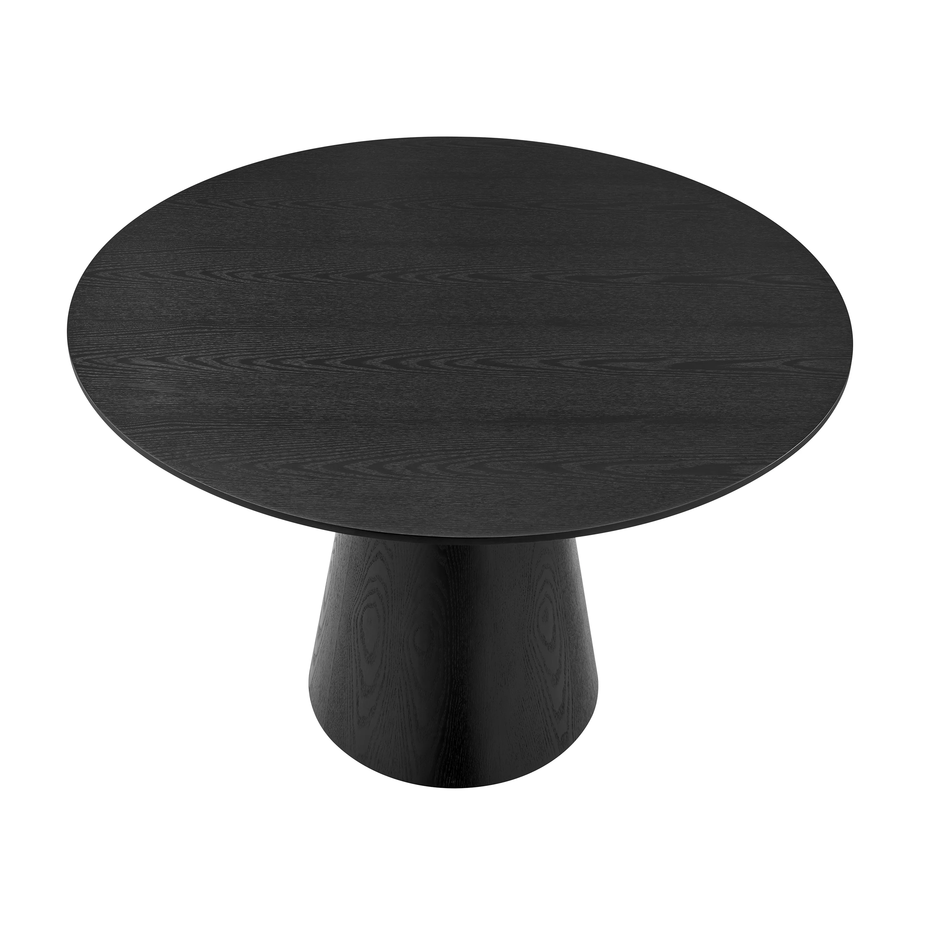 Matte Black Ash Veneer 43.5" Round Meeting Table - Image 2