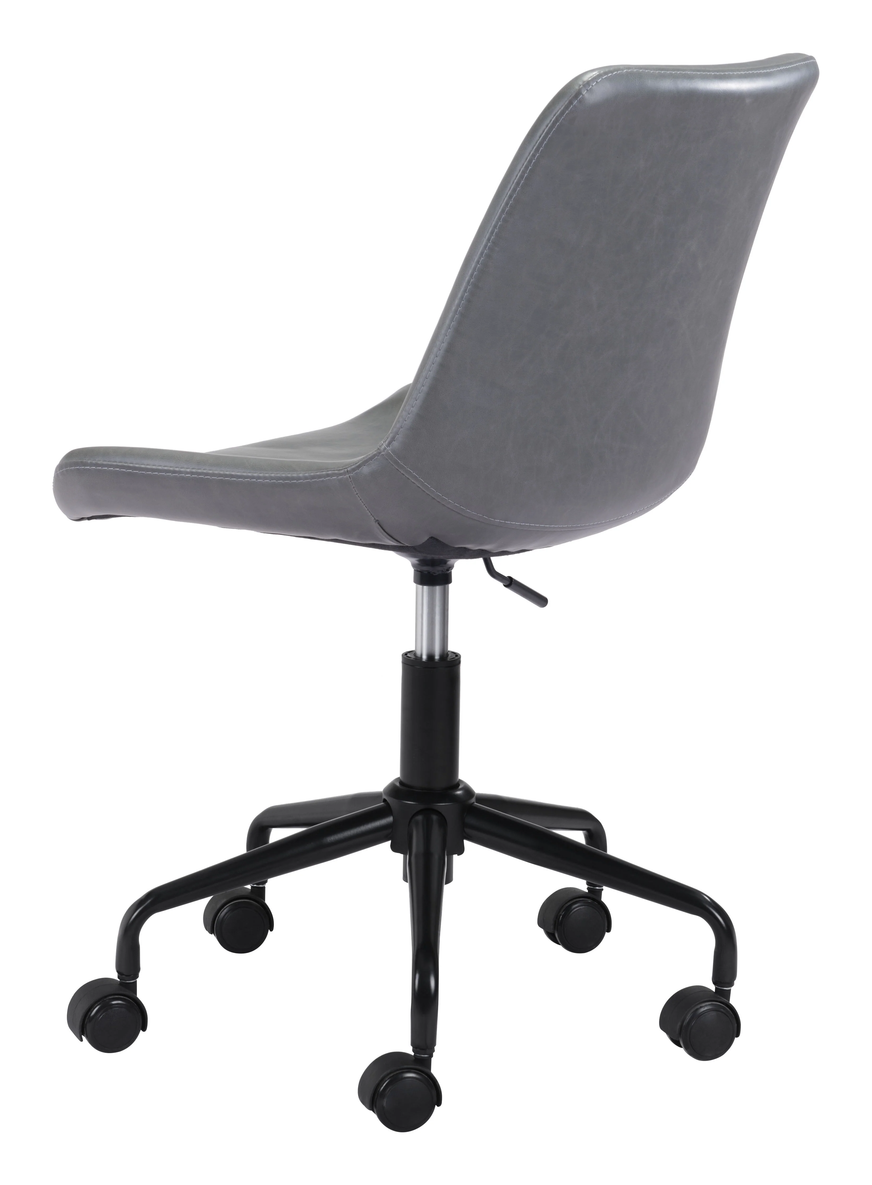 Matte Gray Mid-Century Modern Armless Office Chair - Image 4