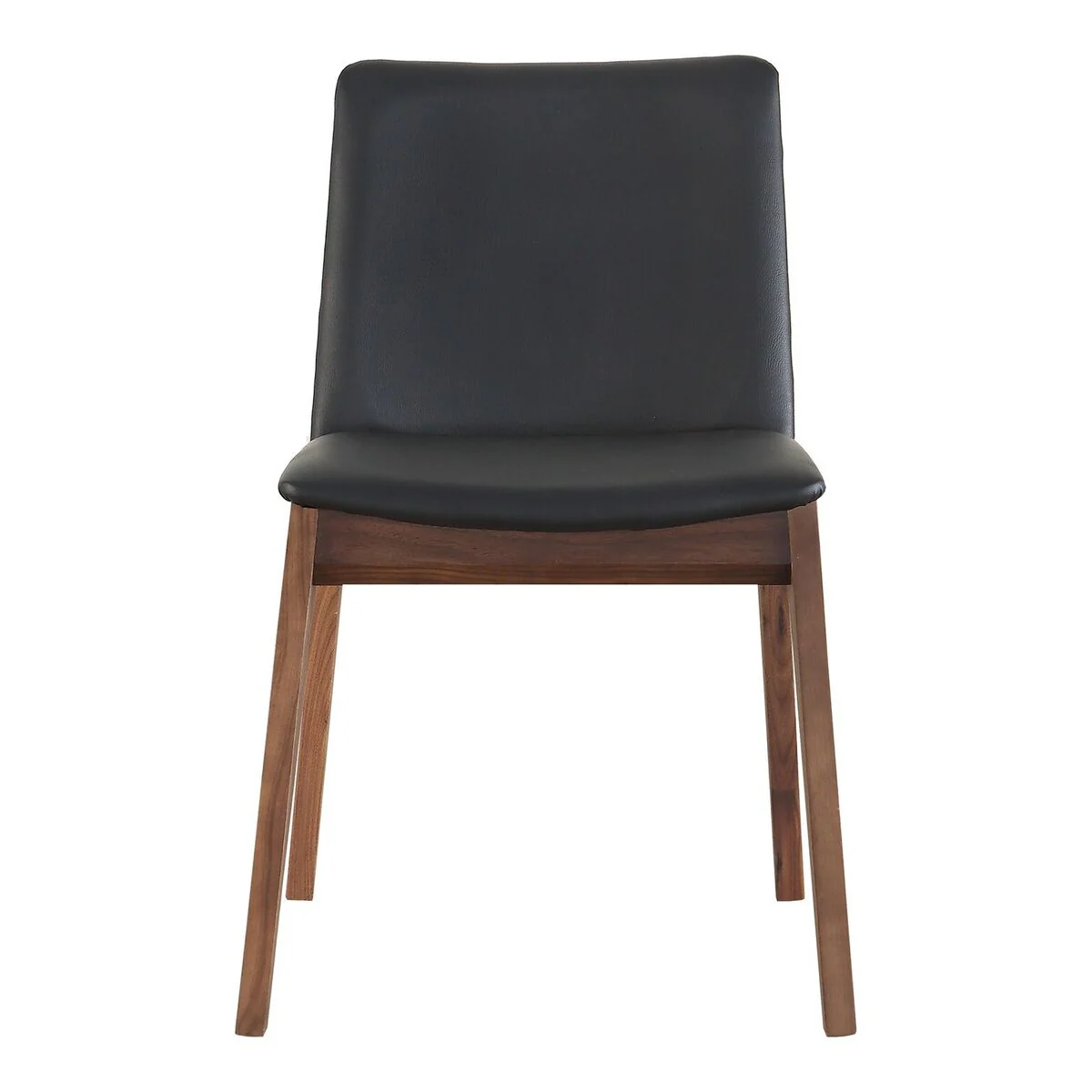 Modern Black Faux Leather and Walnut Frame Guest or Conference Chair (Set of 2) - Image 3