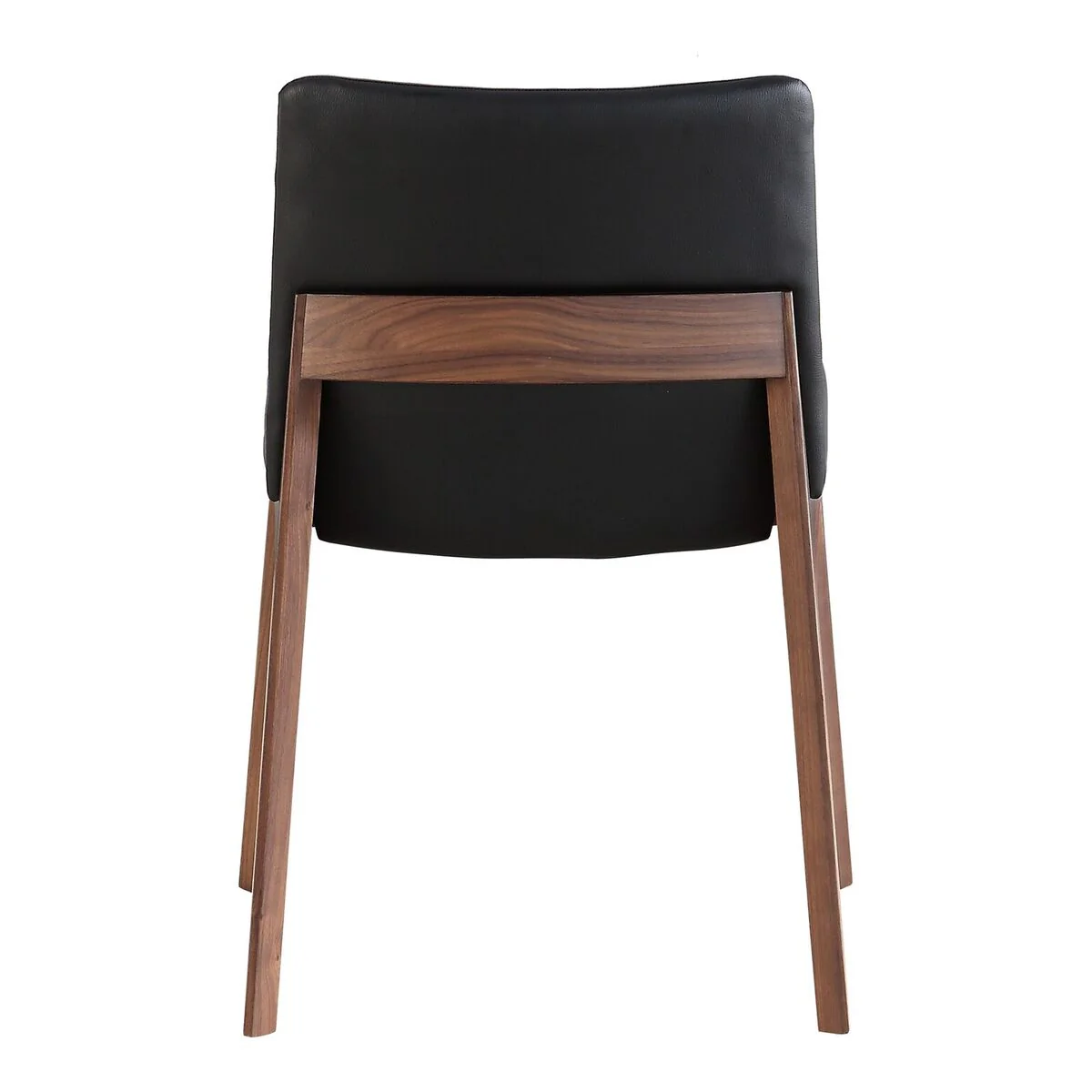 Modern Black Faux Leather and Walnut Frame Guest or Conference Chair (Set of 2) - Image 4