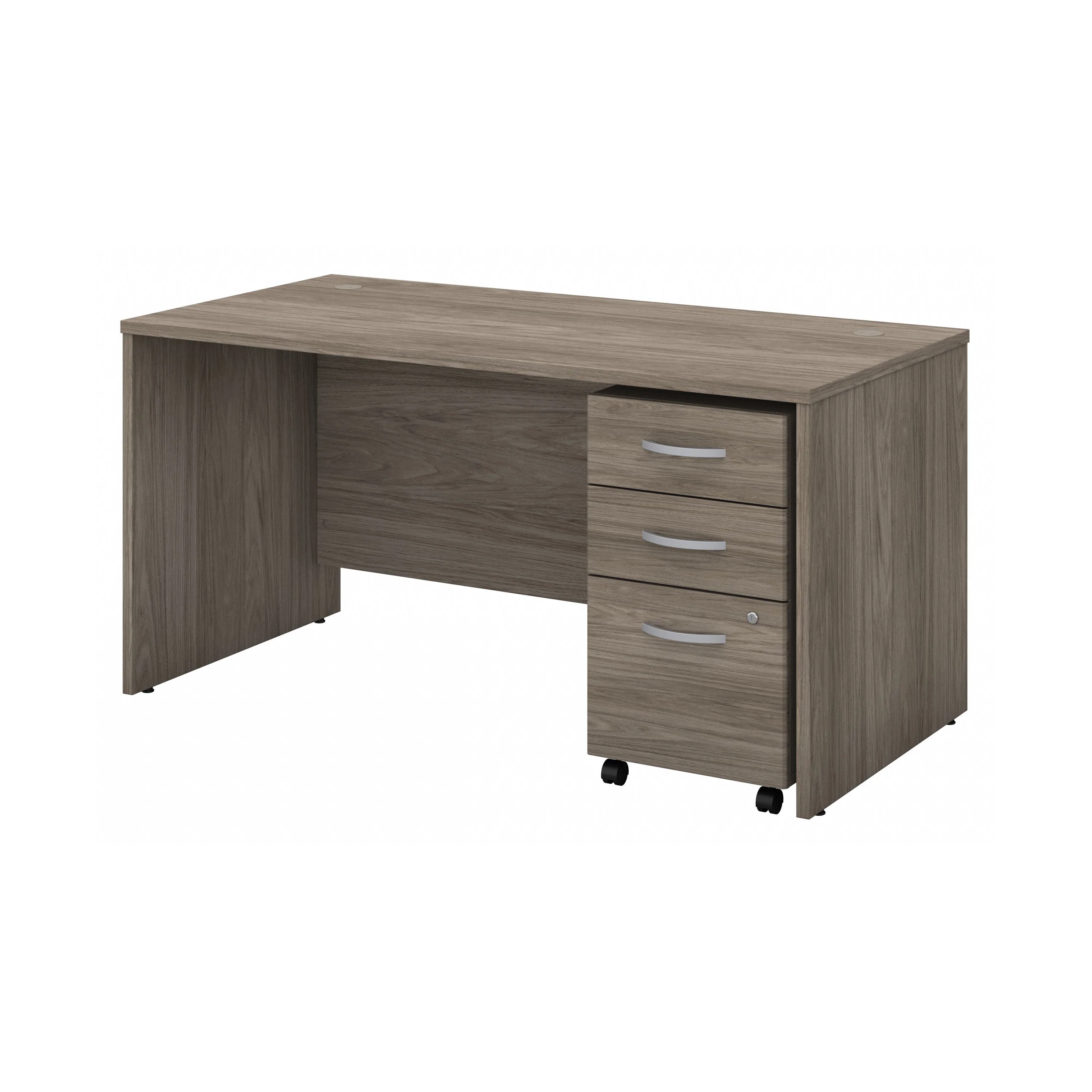 Modern Hickory 60" Rugged Executive Desk with Mobile Pedestal - Image 2