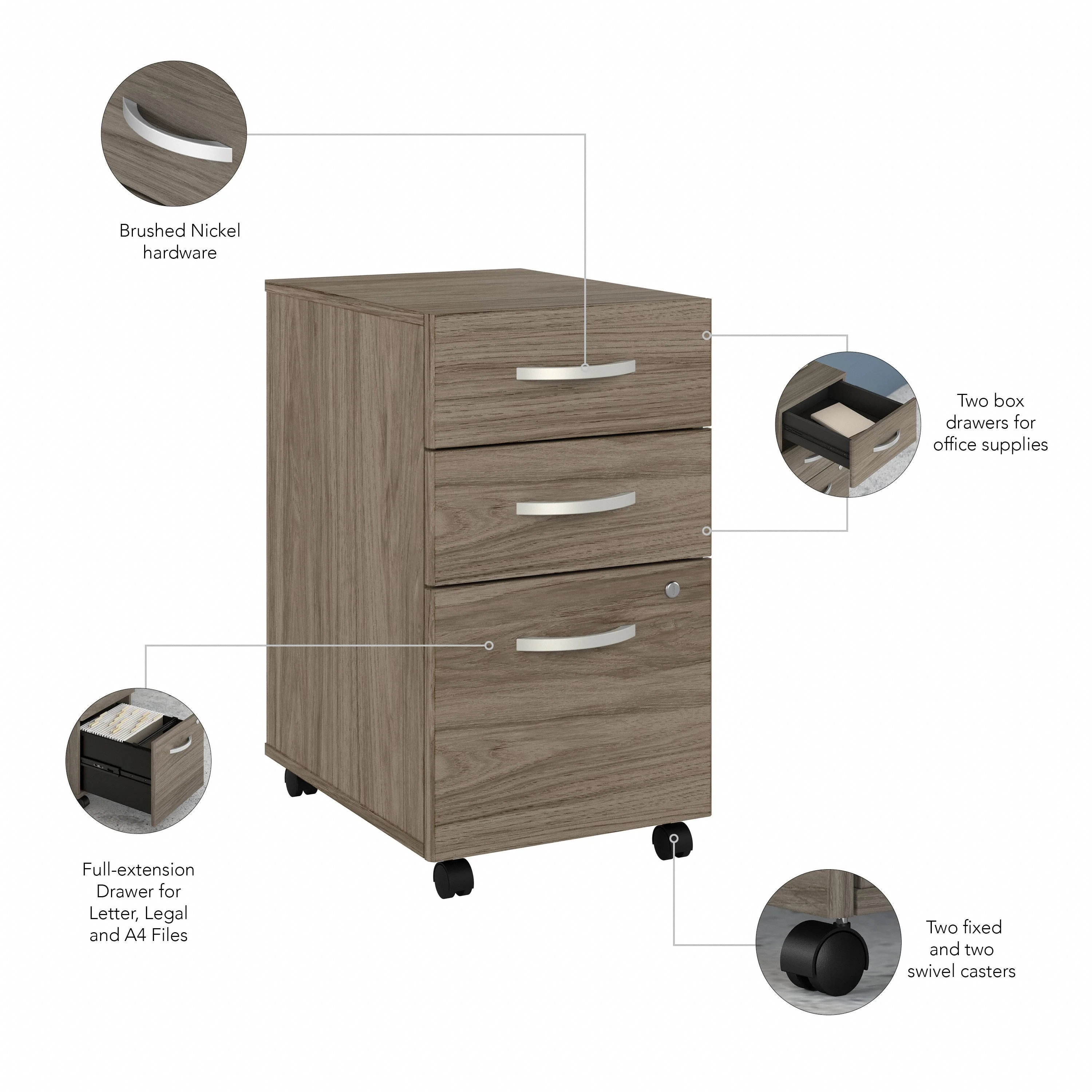 Modern Hickory 60" Rugged Executive Desk with Mobile Pedestal - Image 5
