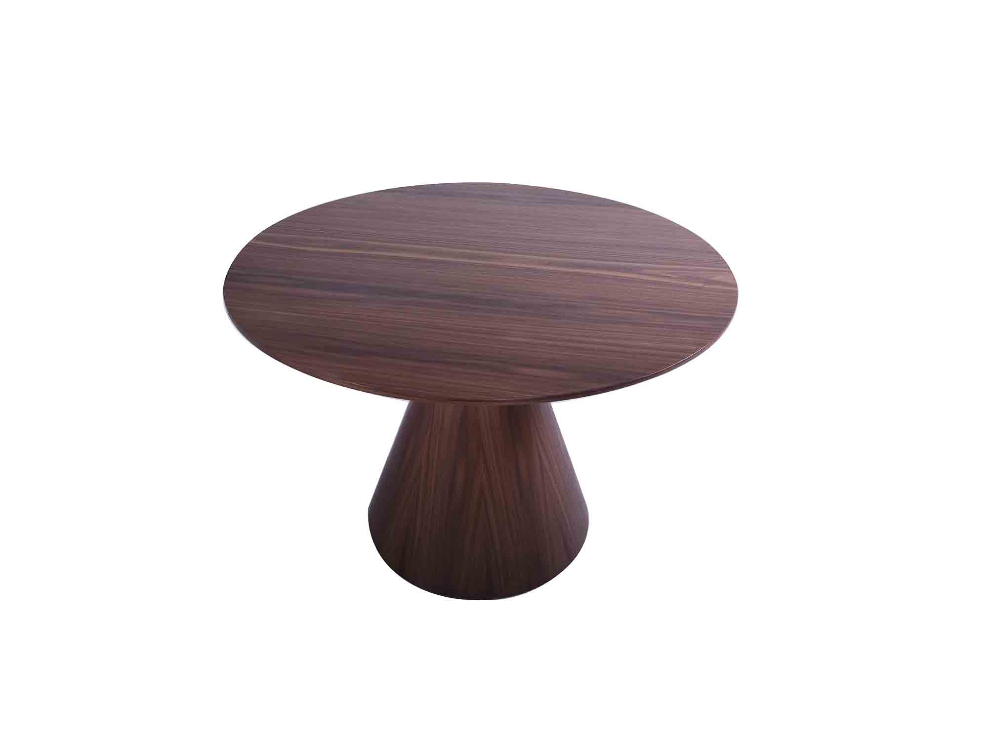Modern Walnut Veneer 47" Circular Meeting Table - Image 2