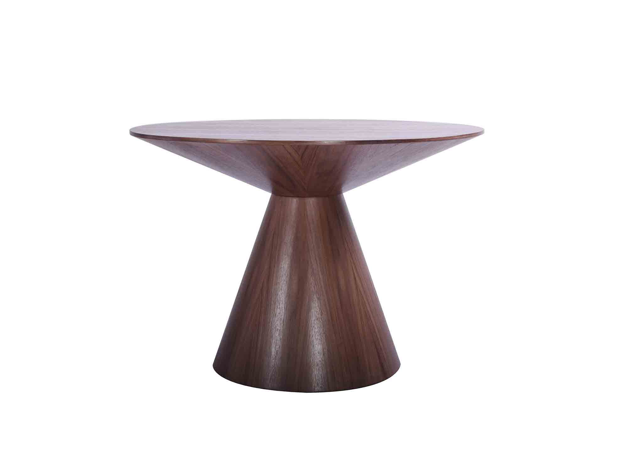 Modern Walnut Veneer 47" Circular Meeting Table - Image 3