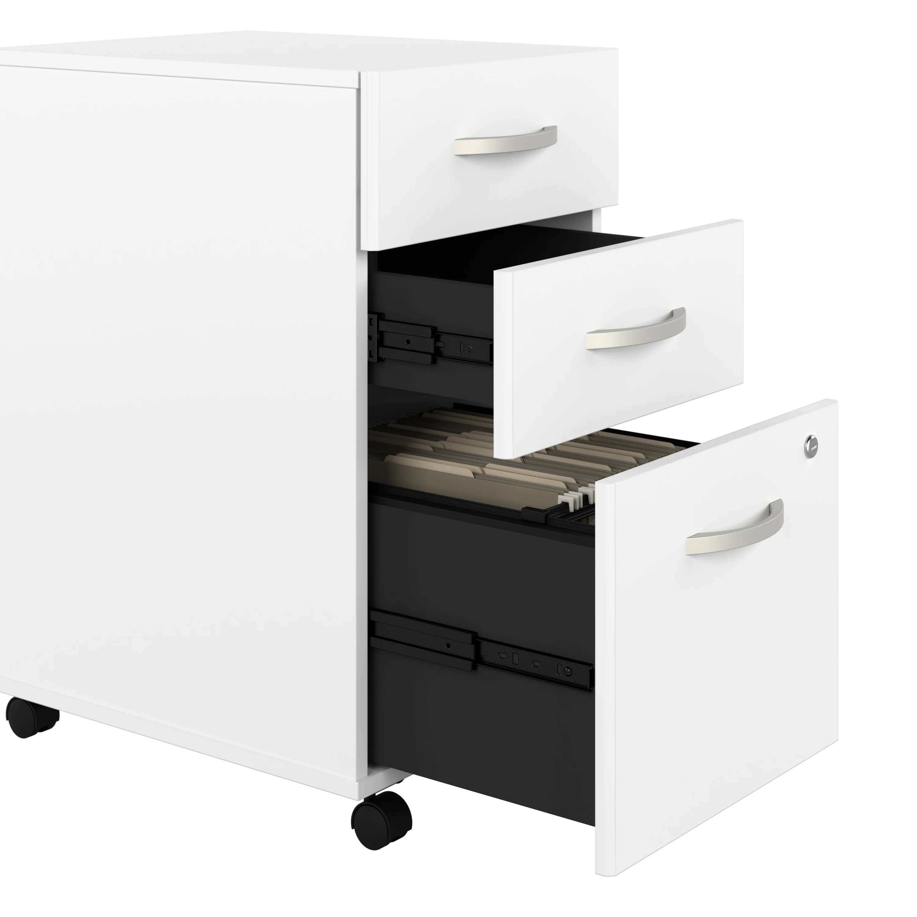 Modern White 60" Executive Desk with Included Mobile Pedestal - Image 3