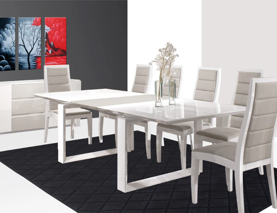 Modern White Lacquer Conference Table with Gray Lacquer Extension (80" W to 100" W) - Image 3