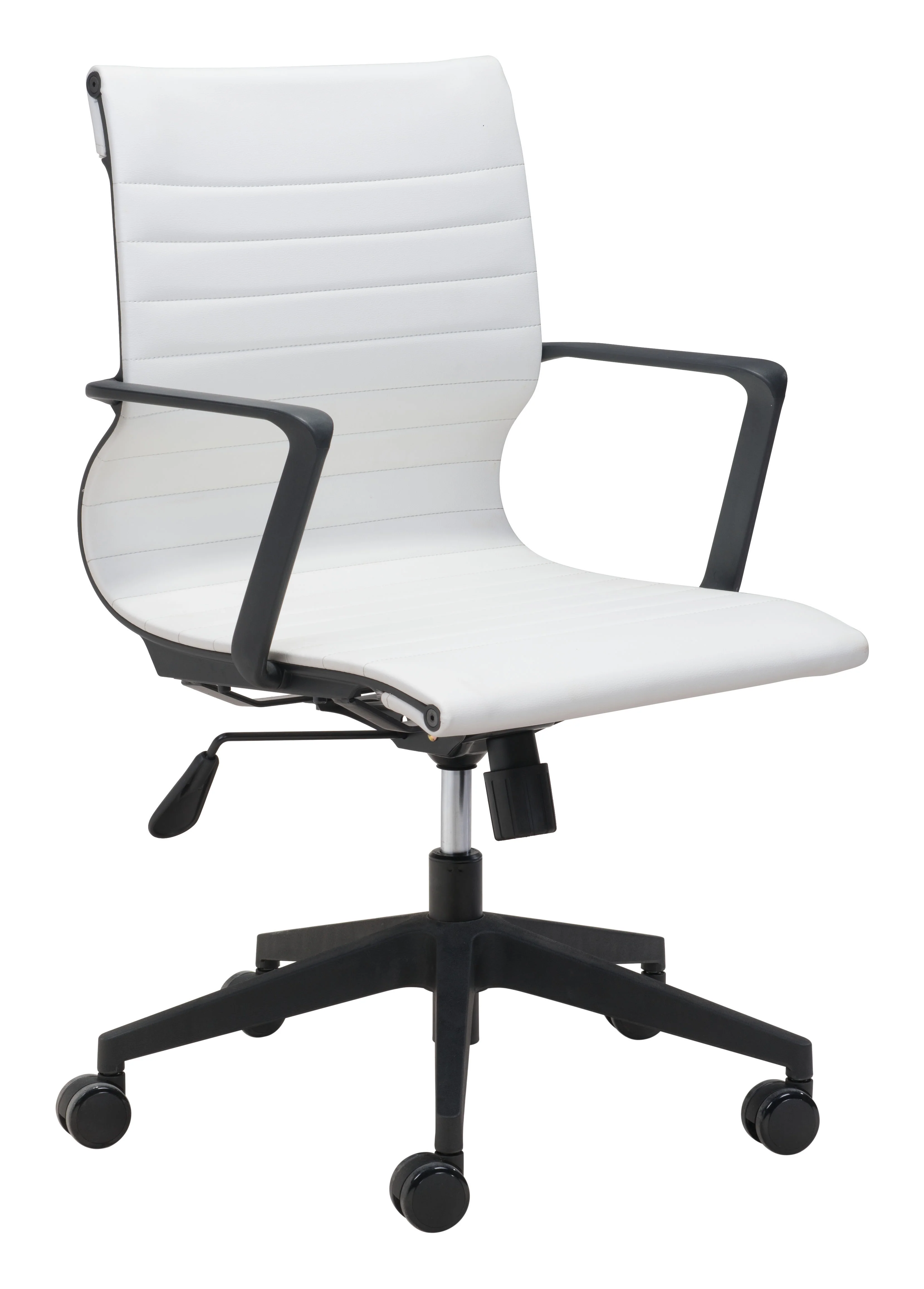 Modern White Office Chair with Elegant Contrasting Black Frame - Image 2