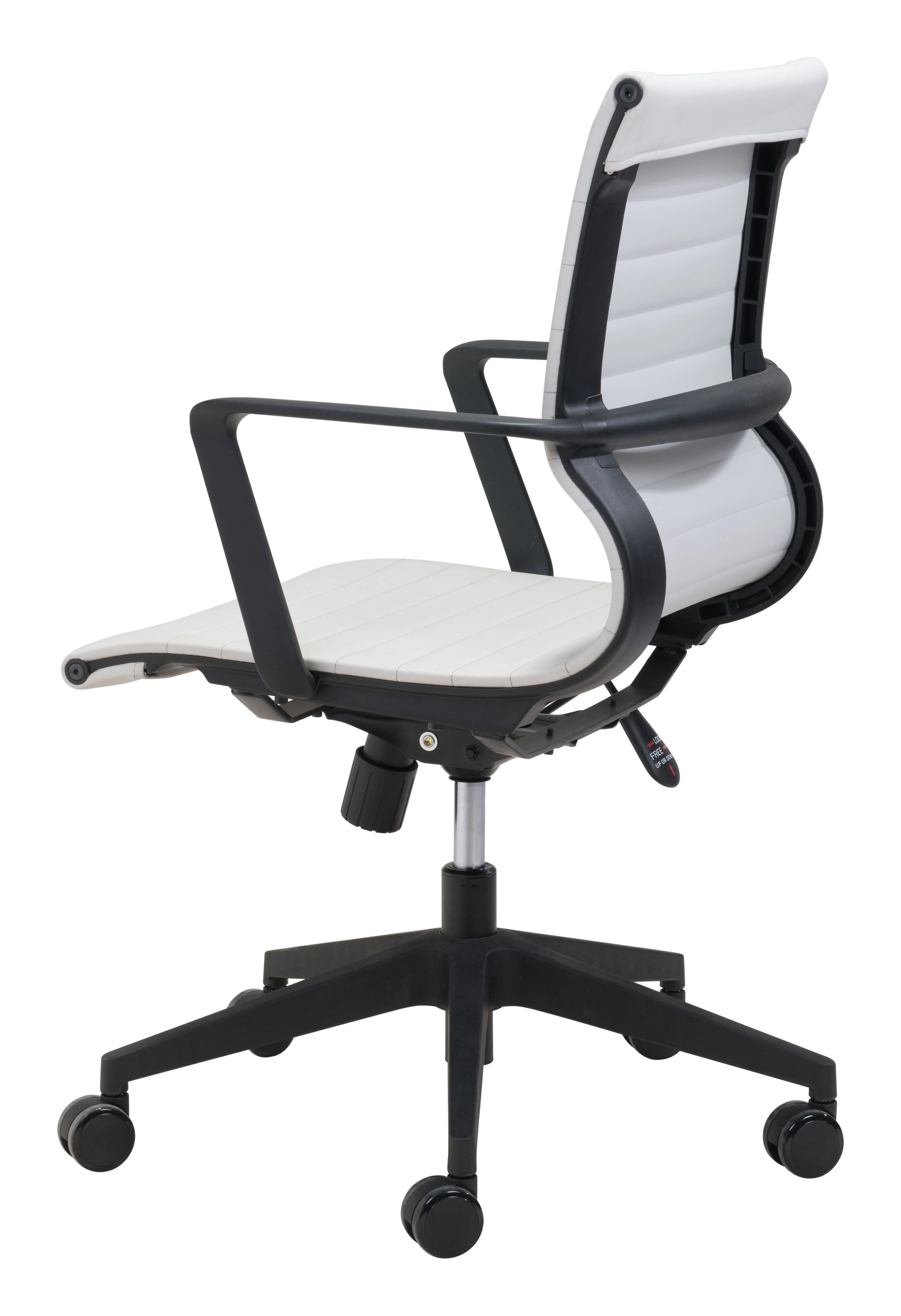 Modern White Office Chair with Elegant Contrasting Black Frame - Image 4