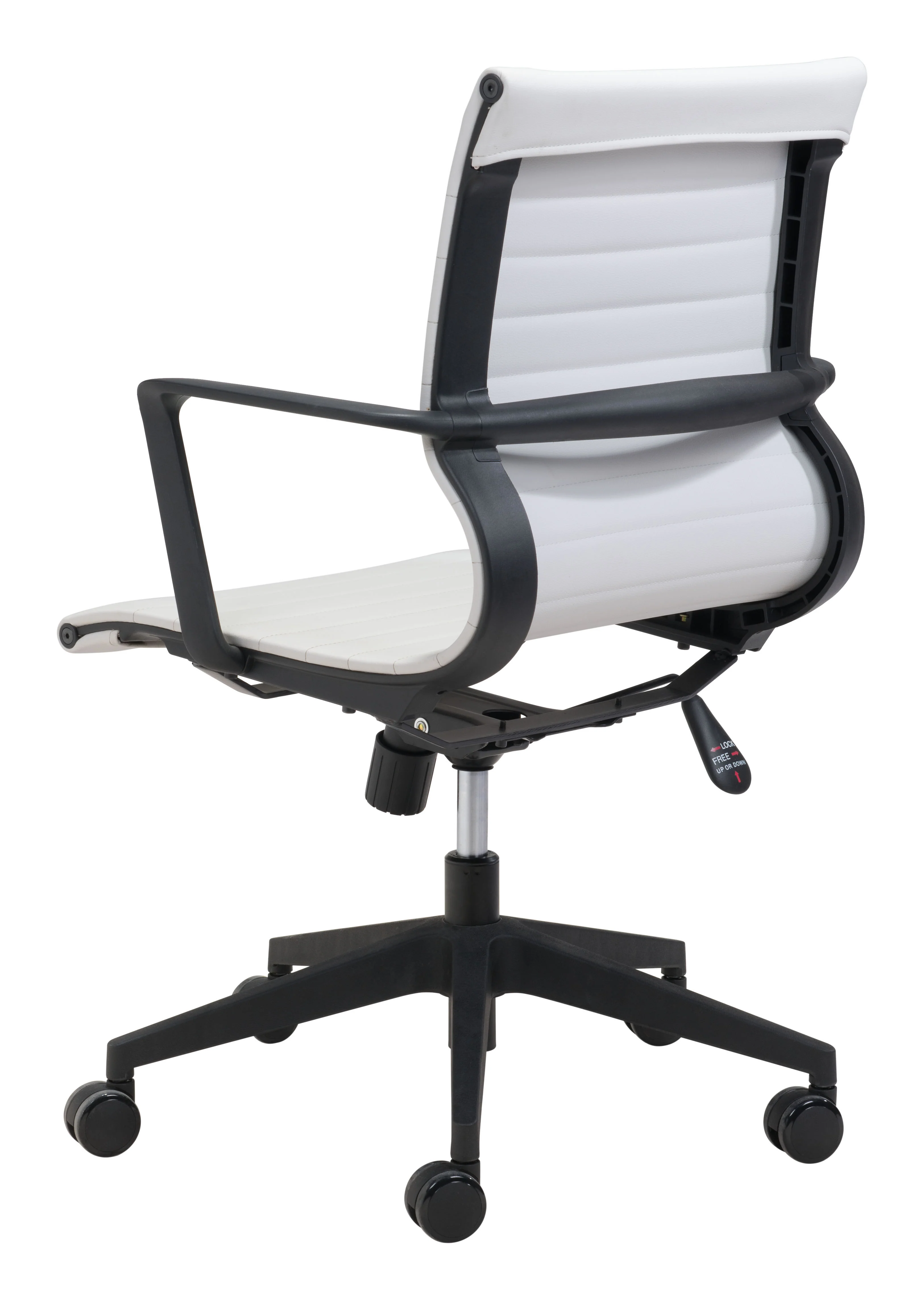 Modern White Office Chair with Elegant Contrasting Black Frame - Image 5