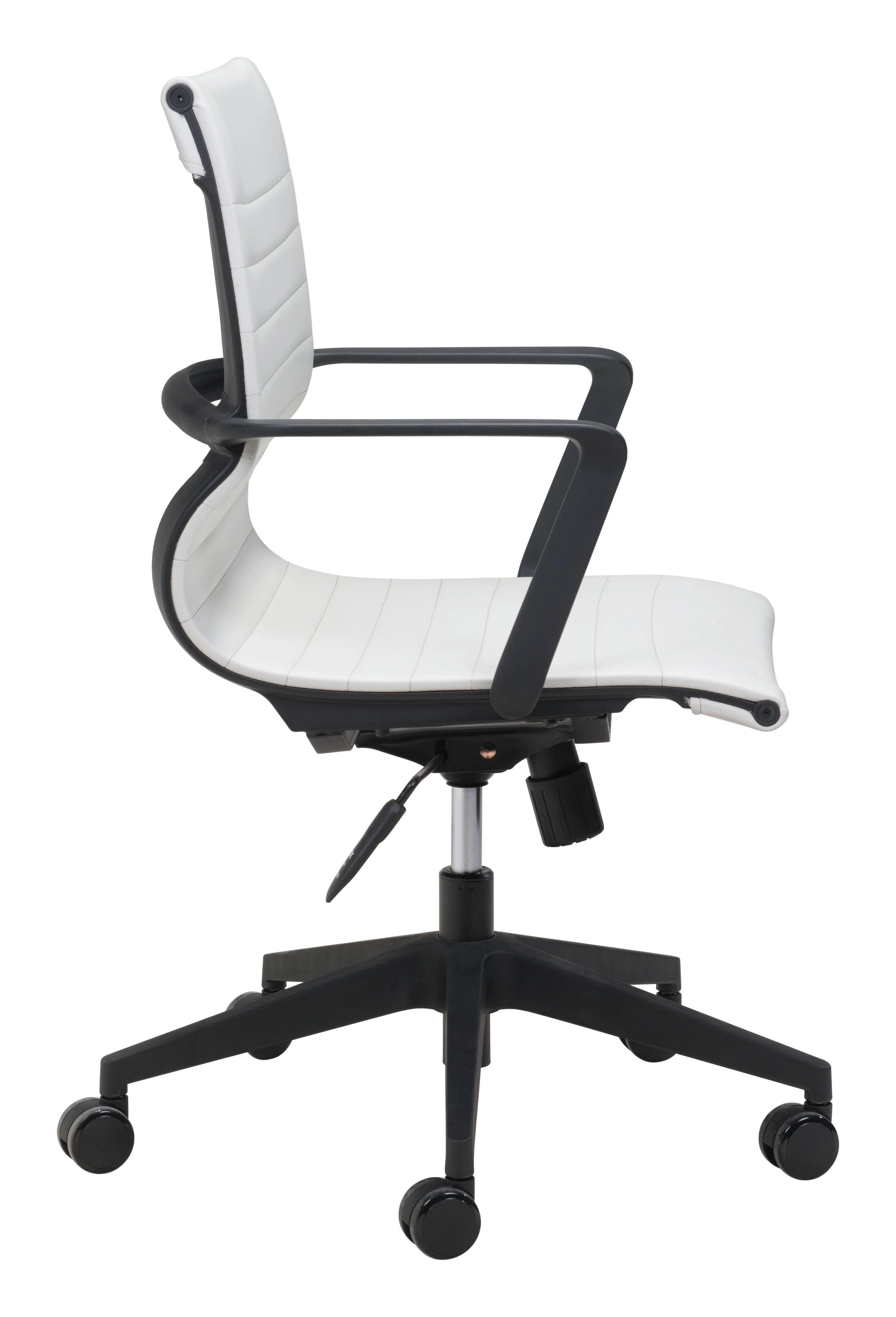 Modern White Office Chair with Elegant Contrasting Black Frame - Image 6