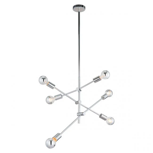 Silver Chrome Artistic Bare Bulb Ceiling Lamp - Image 2