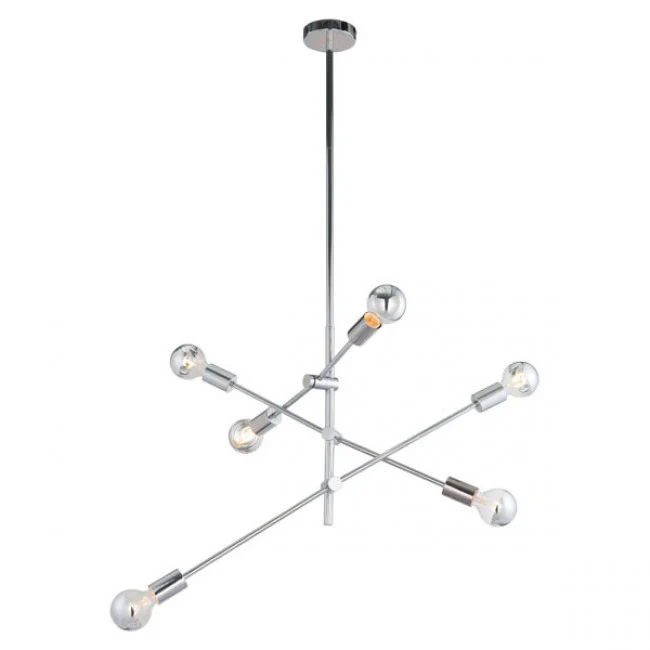 Silver Chrome Artistic Bare Bulb Ceiling Lamp - Image 3