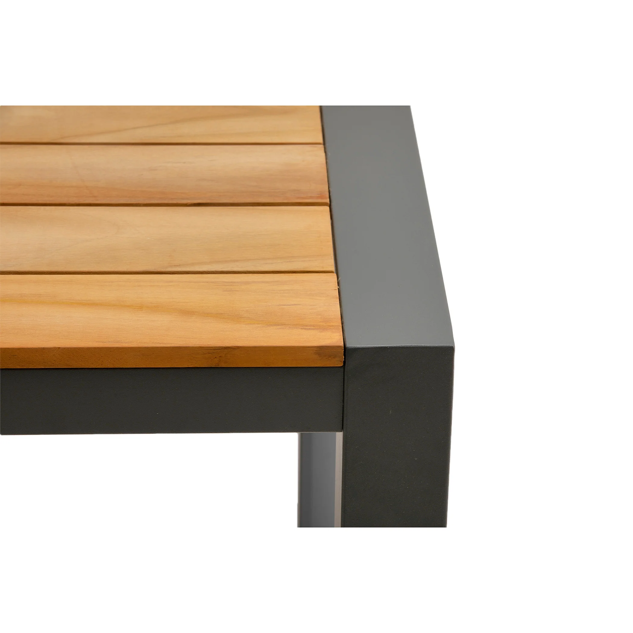 Natural Teak Wood and Anthracite 63" Executive Desk - Image 4