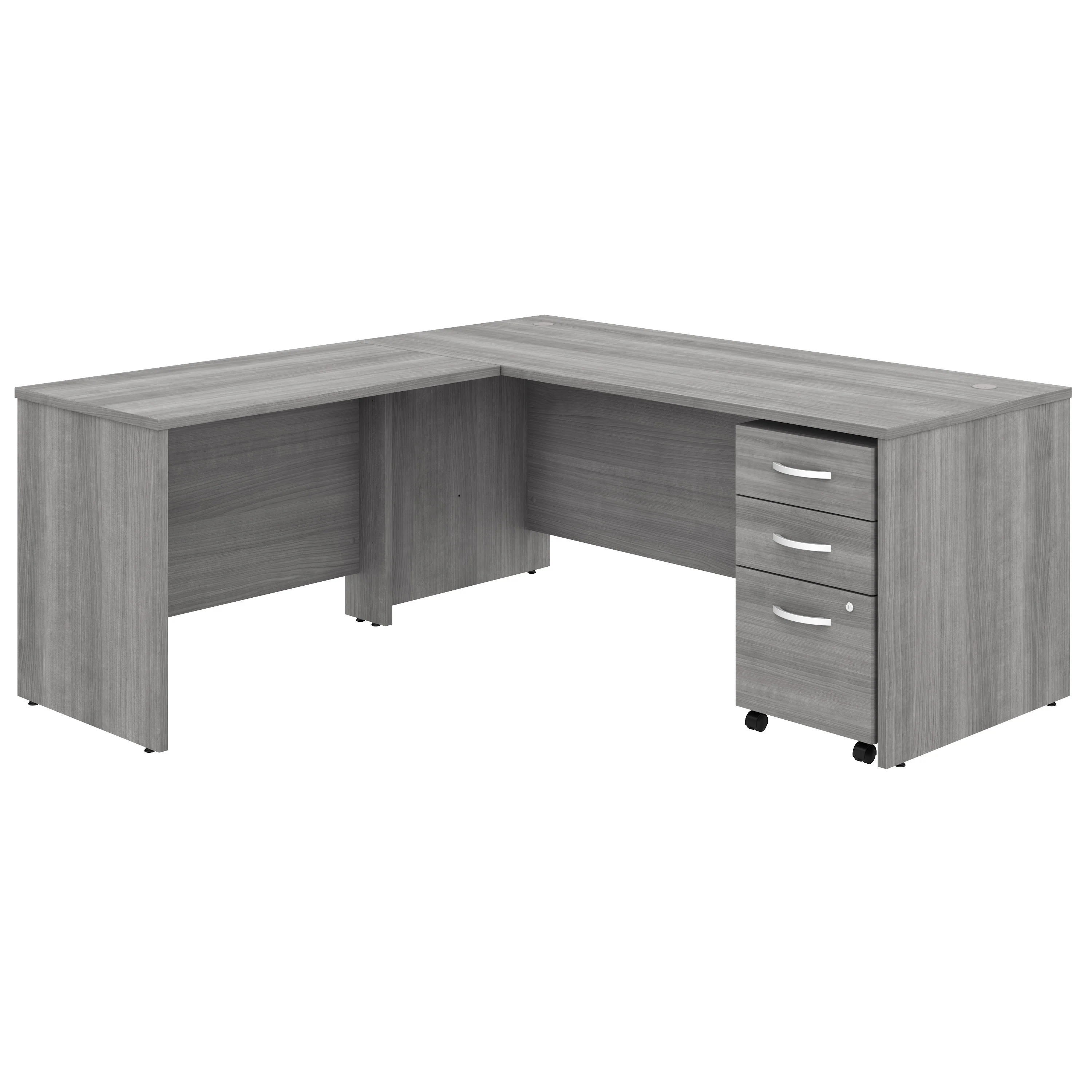 Platinum Gray 72" x 72" Modern L-shaped Desk with Mobile File - Image 2