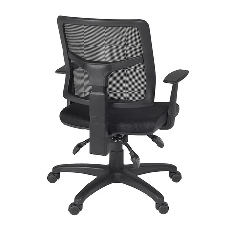 Premium Black Fabric Office Chair with Breathable Mesh Back - Image 3