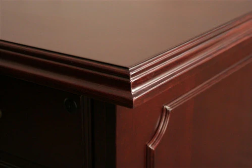 Prestige L-shaped Corner Veneer Desk in Mahogany - Image 3
