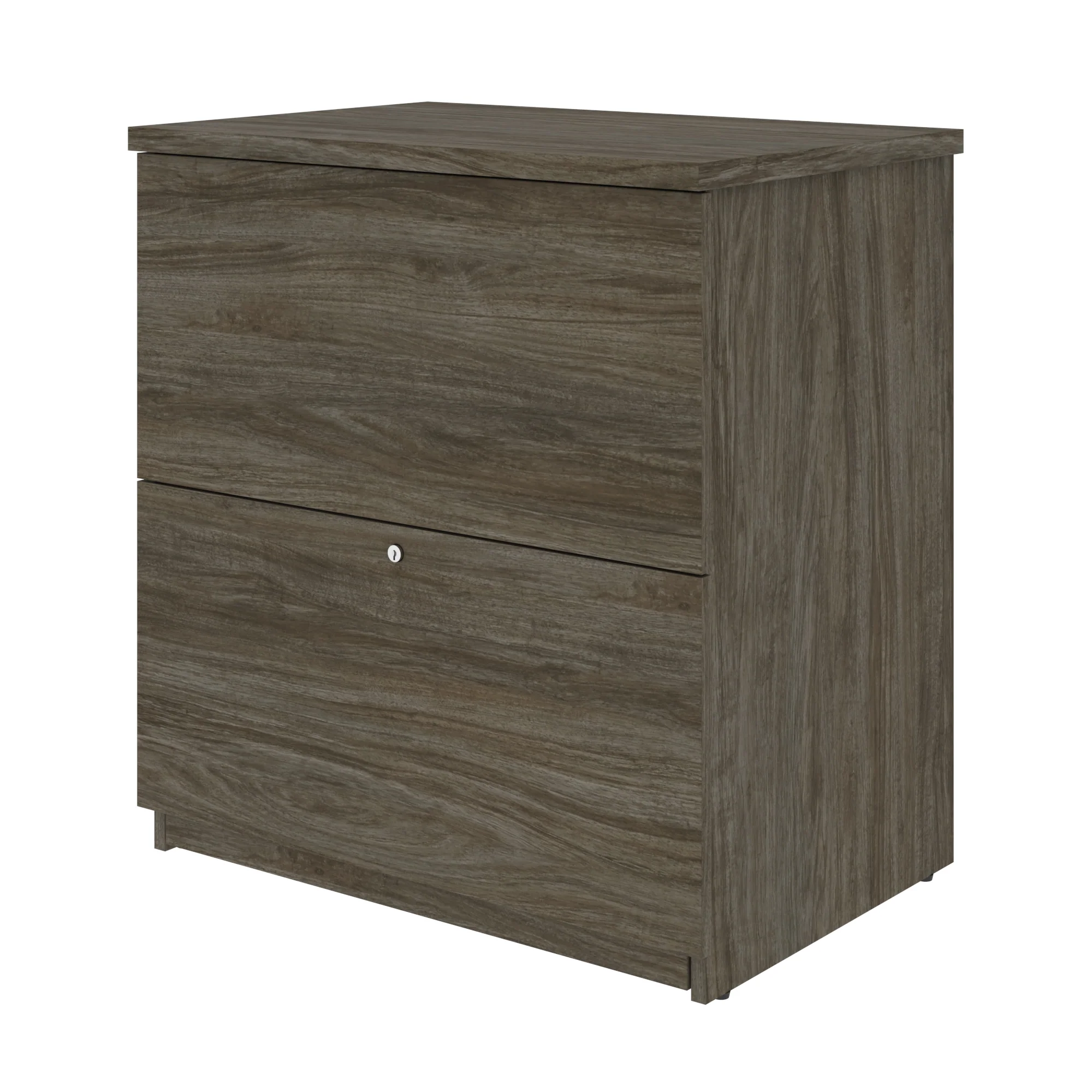 71" Programmable Standing Desk in Walnut Gray and White with Credenza - Image 5