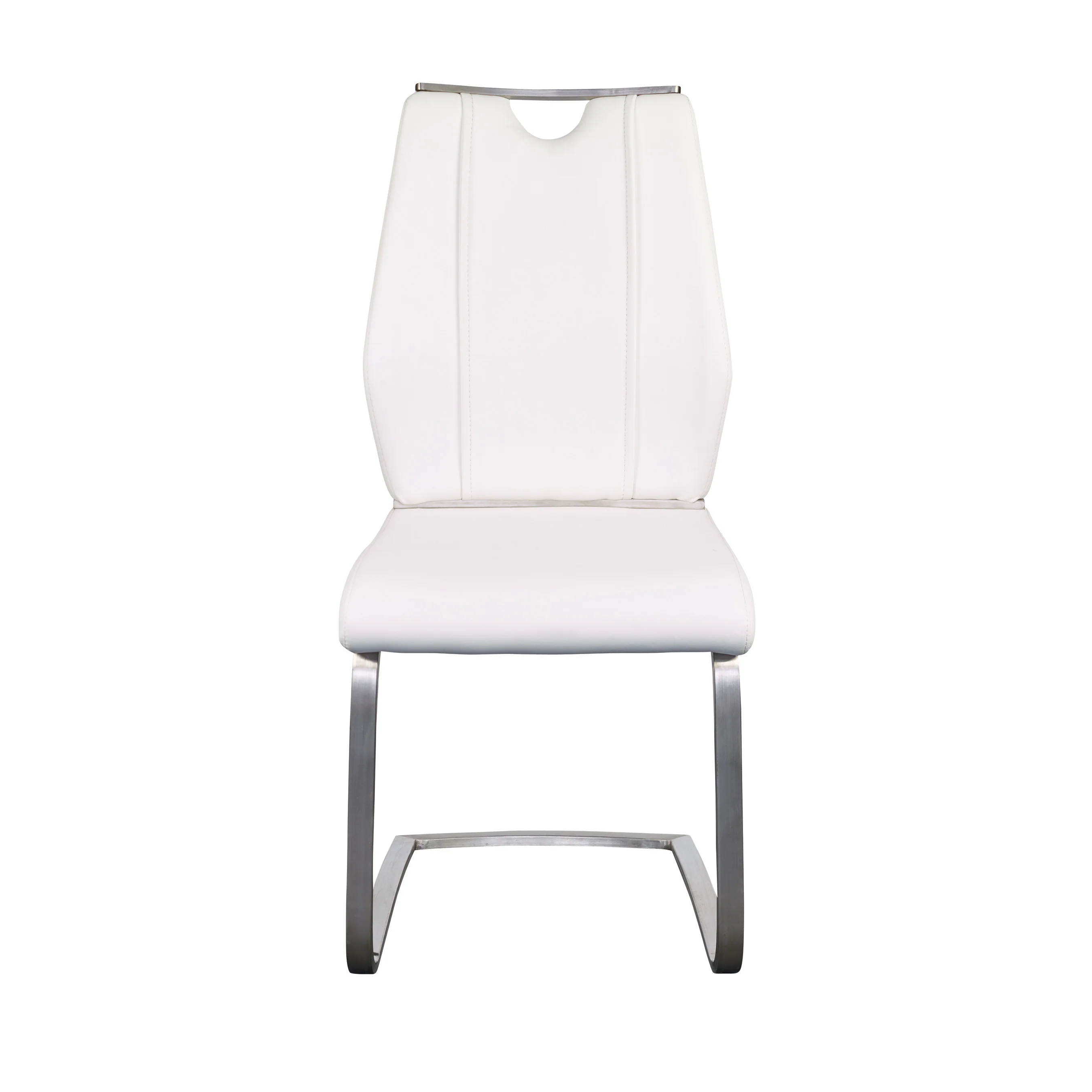 Quality White Leatherette Guest or Conference Chairs (Set of 2)