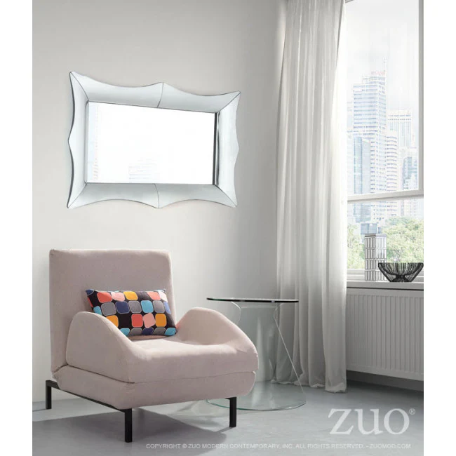 Classic Rectangular Mirror w/ Rounded Mirror Frame - Image 3