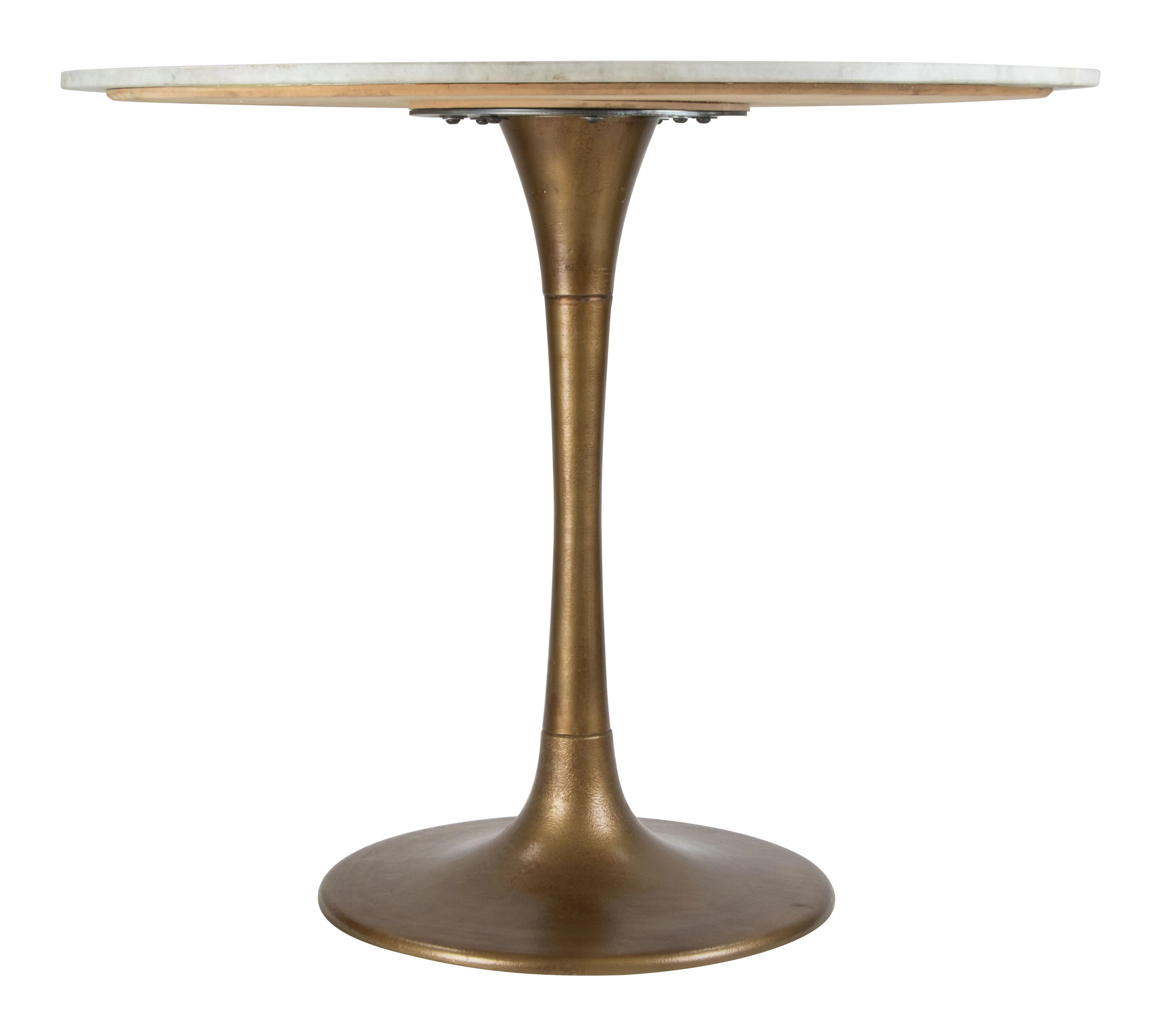 36" Round Marble Meeting Table with Gold Base - Image 4