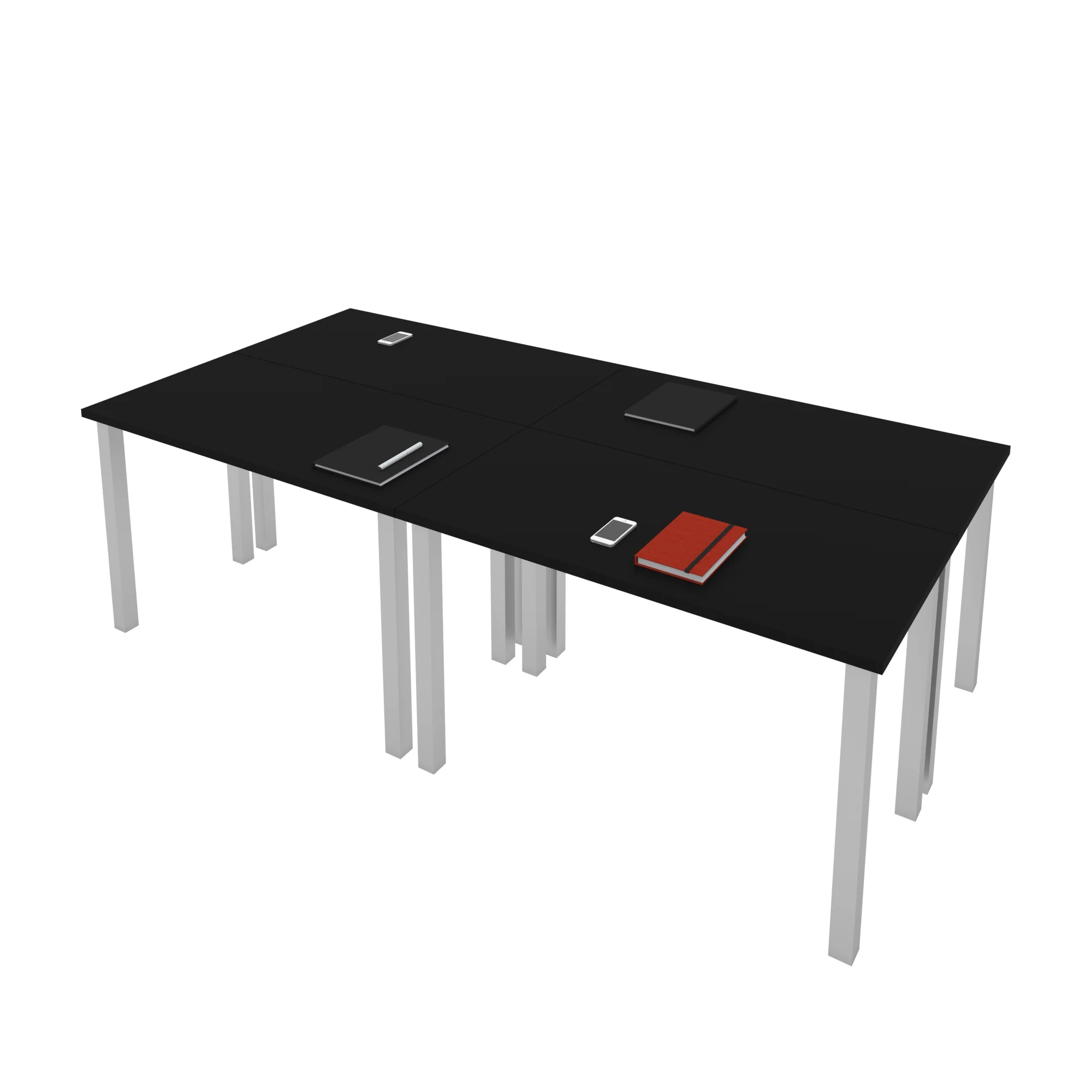 Set of Four 48" X 24" Modular Desks in Black - Image 4