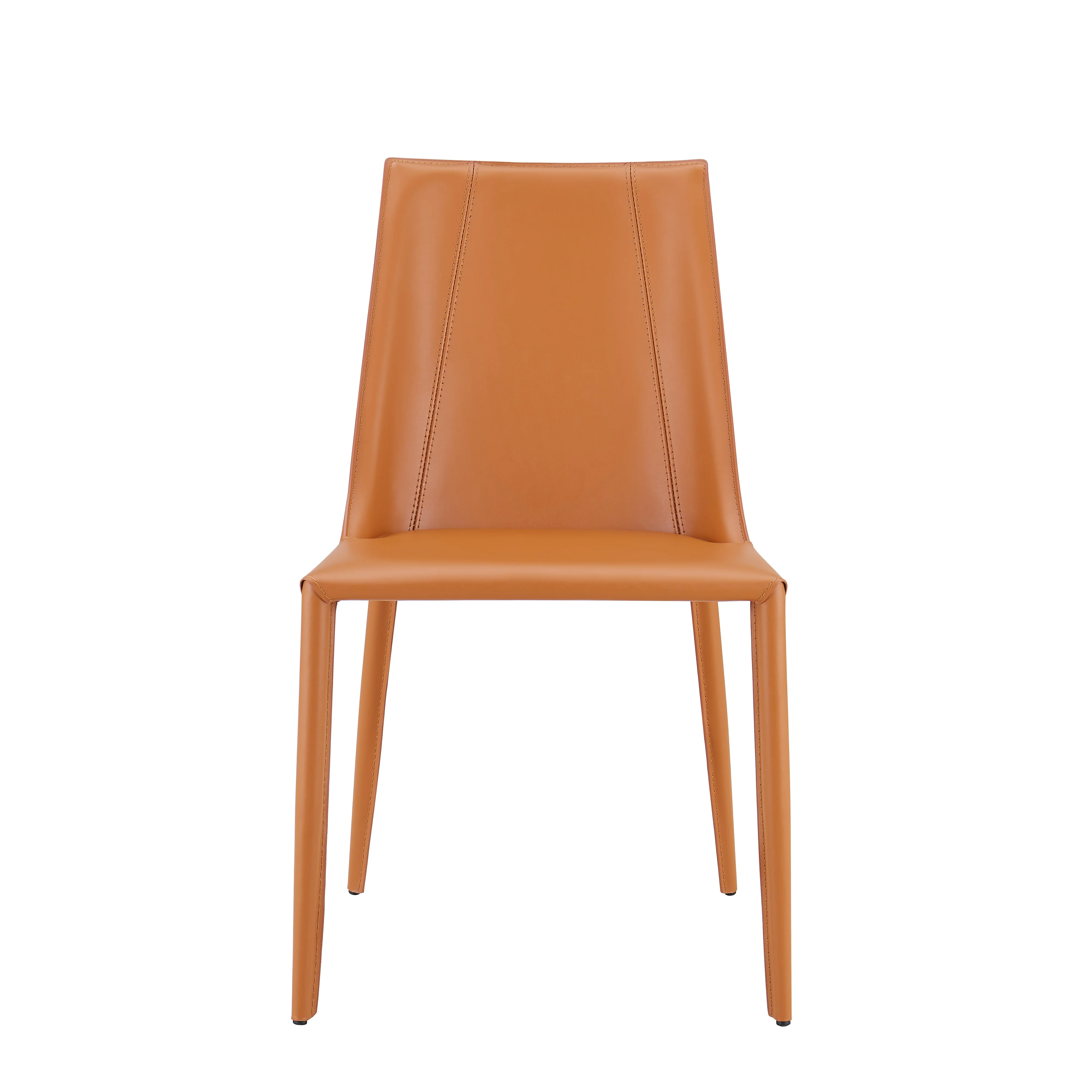 Set of Two Cognac Leather Guest / Conference Chairs - Image 2