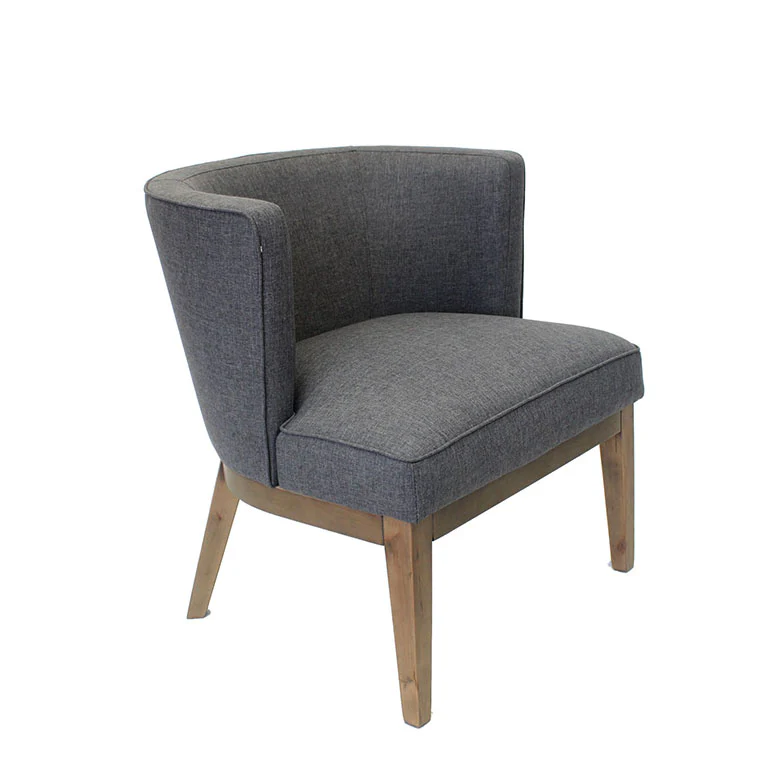 Slate Gray Linen Extra Large Padded Guest Seat - Image 3