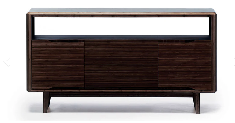 Solid Bamboo 60" Modern Executive Desk with Drawer in Black Walnut - Image 3