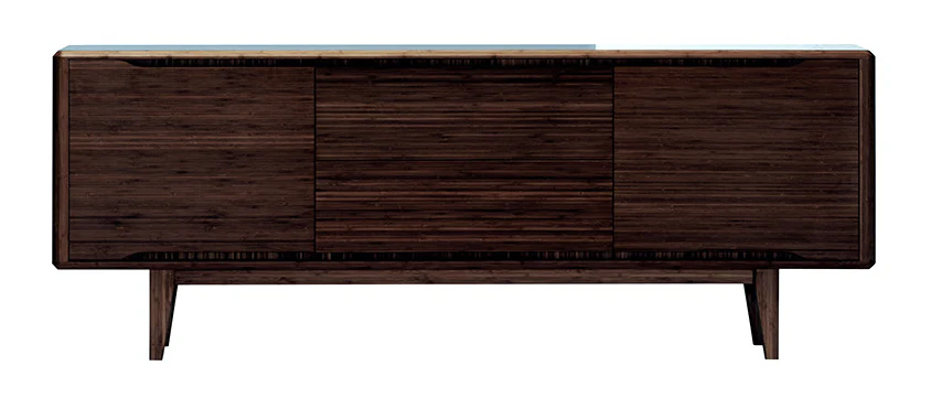 Solid Bamboo 60" Modern Executive Desk with Drawer in Black Walnut - Image 4