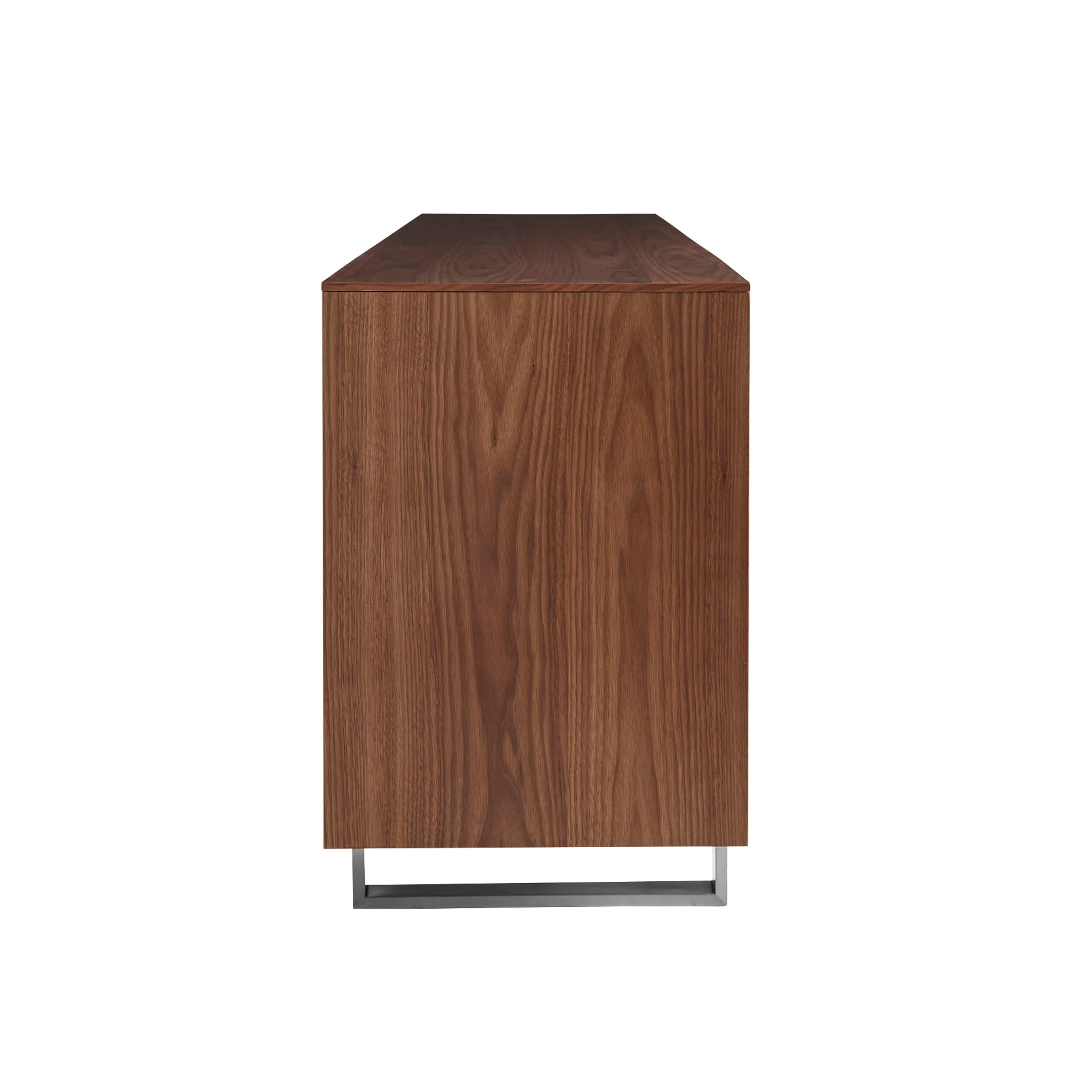 Stylish 79" Storage Credenza in American Walnut and Brushed Stainless Steel - Image 4
