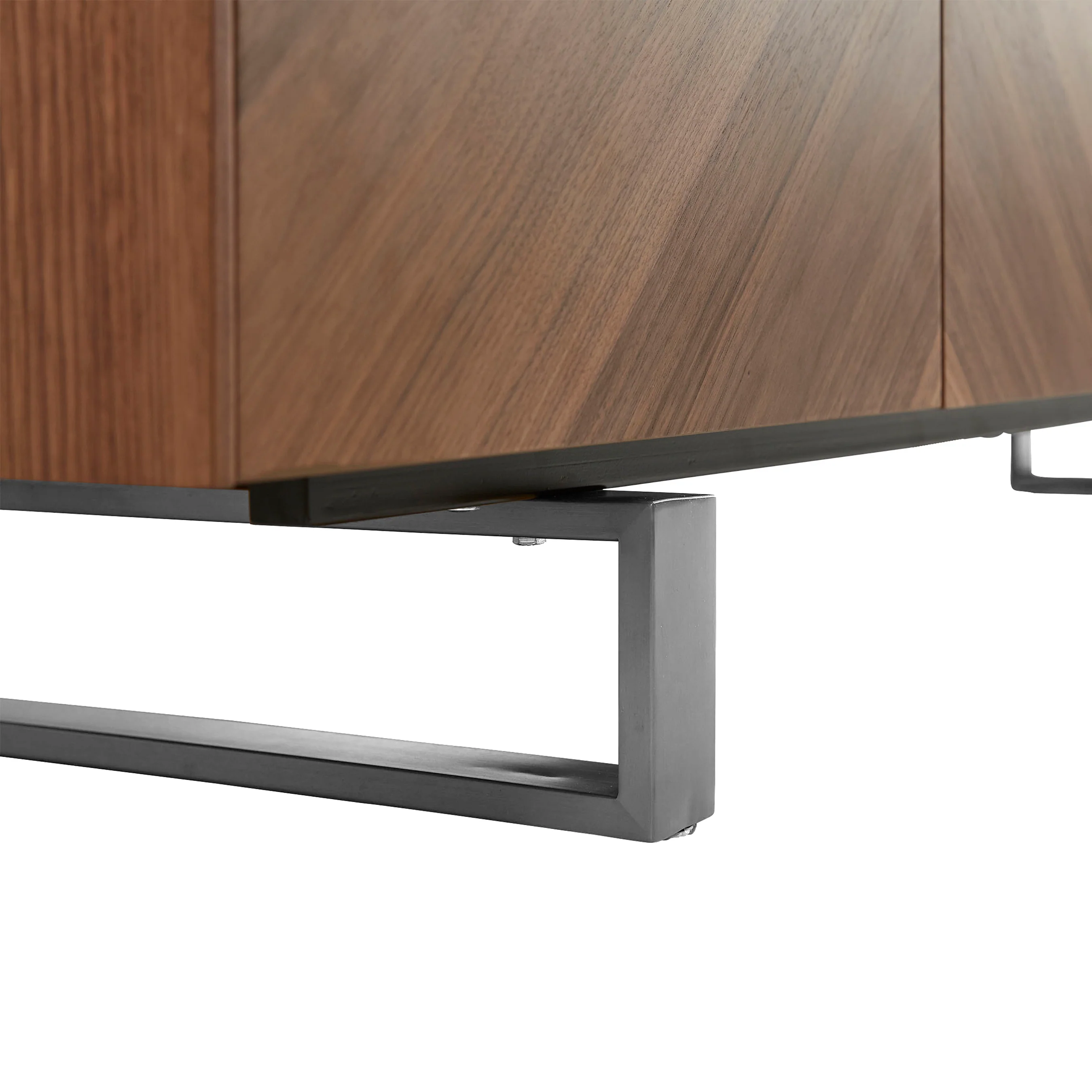 Stylish 79" Storage Credenza in American Walnut and Brushed Stainless Steel - Image 5