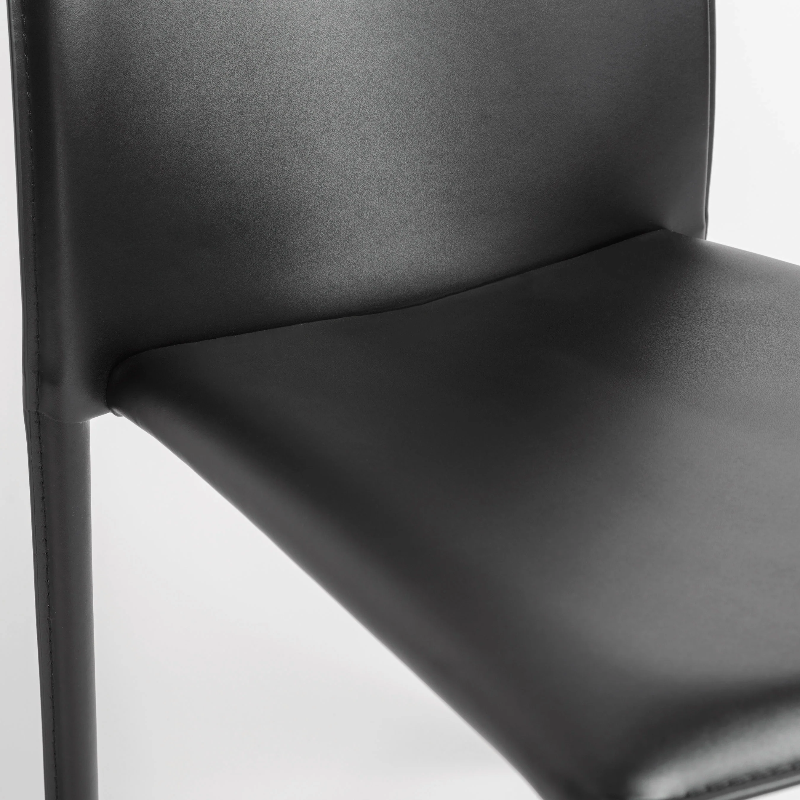Stylish Black Regenerated Leather Guest or Conference Chairs (Set of 2) - Image 6