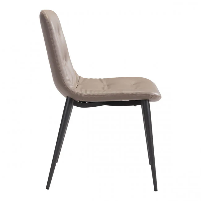 Curved Taupe Leatherette Guest or Conference Chair (Set of 2) - Image 2
