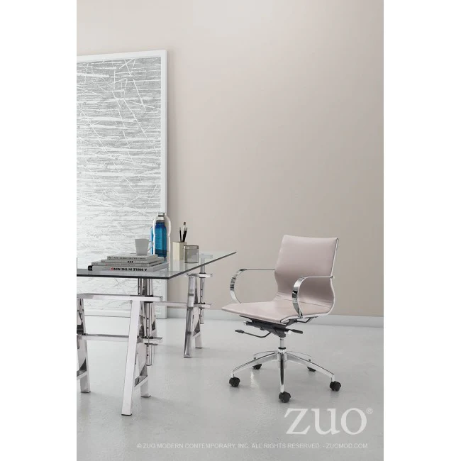 Taupe Low-Back Ergonomic Office Chair - Image 5