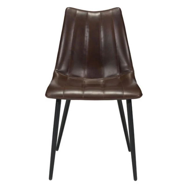 Classic Tufted Brown Leatherette Guest or Conference Chairs (Set of 2) - Image 3