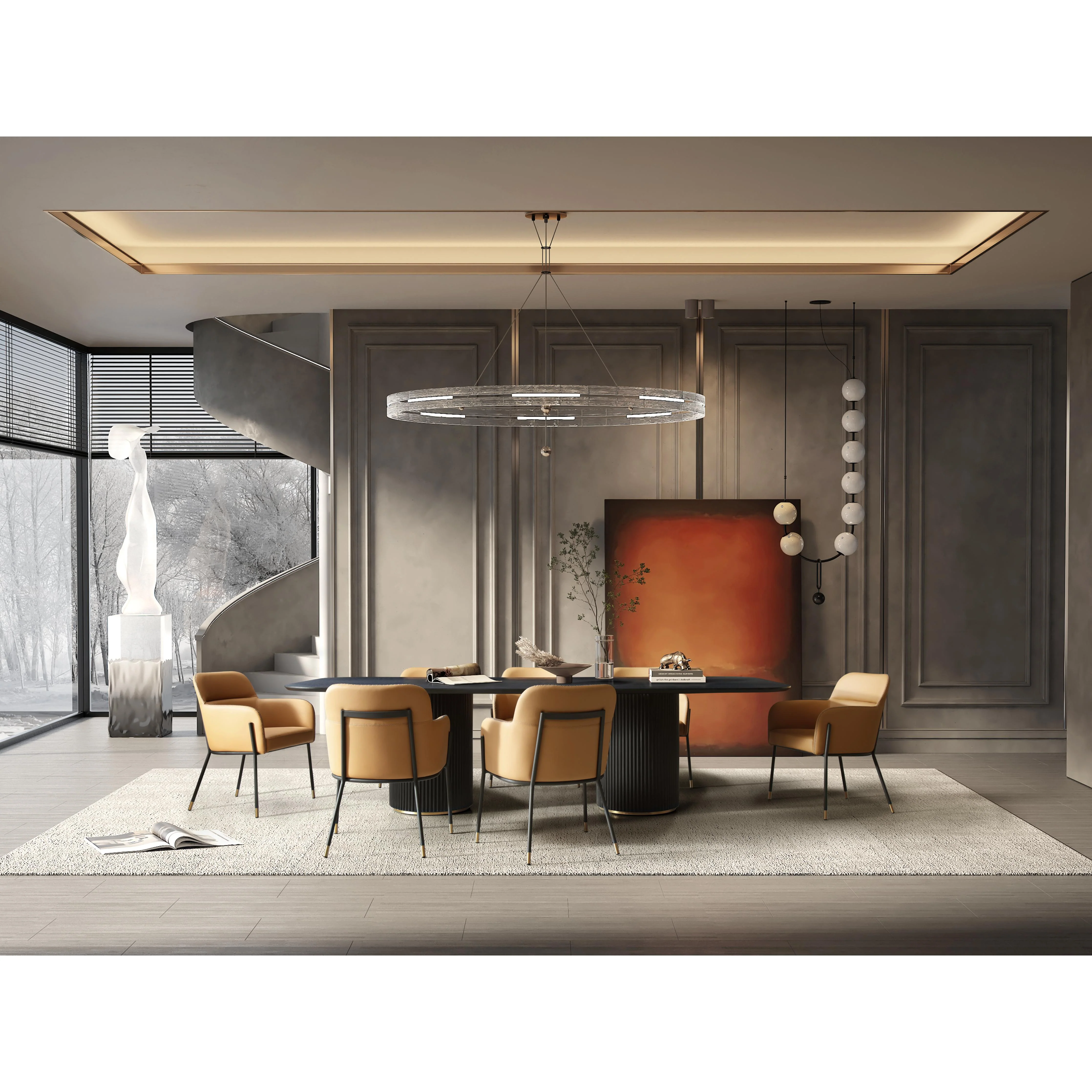 110" Twin Pedestal Base Conference Table in Black Oak Veneer - Image 4