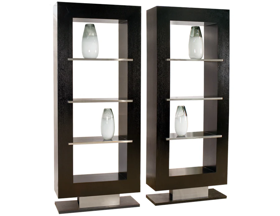 Uber Modern White Lacquer & Wenge Desk with Glass Legs - Image 5