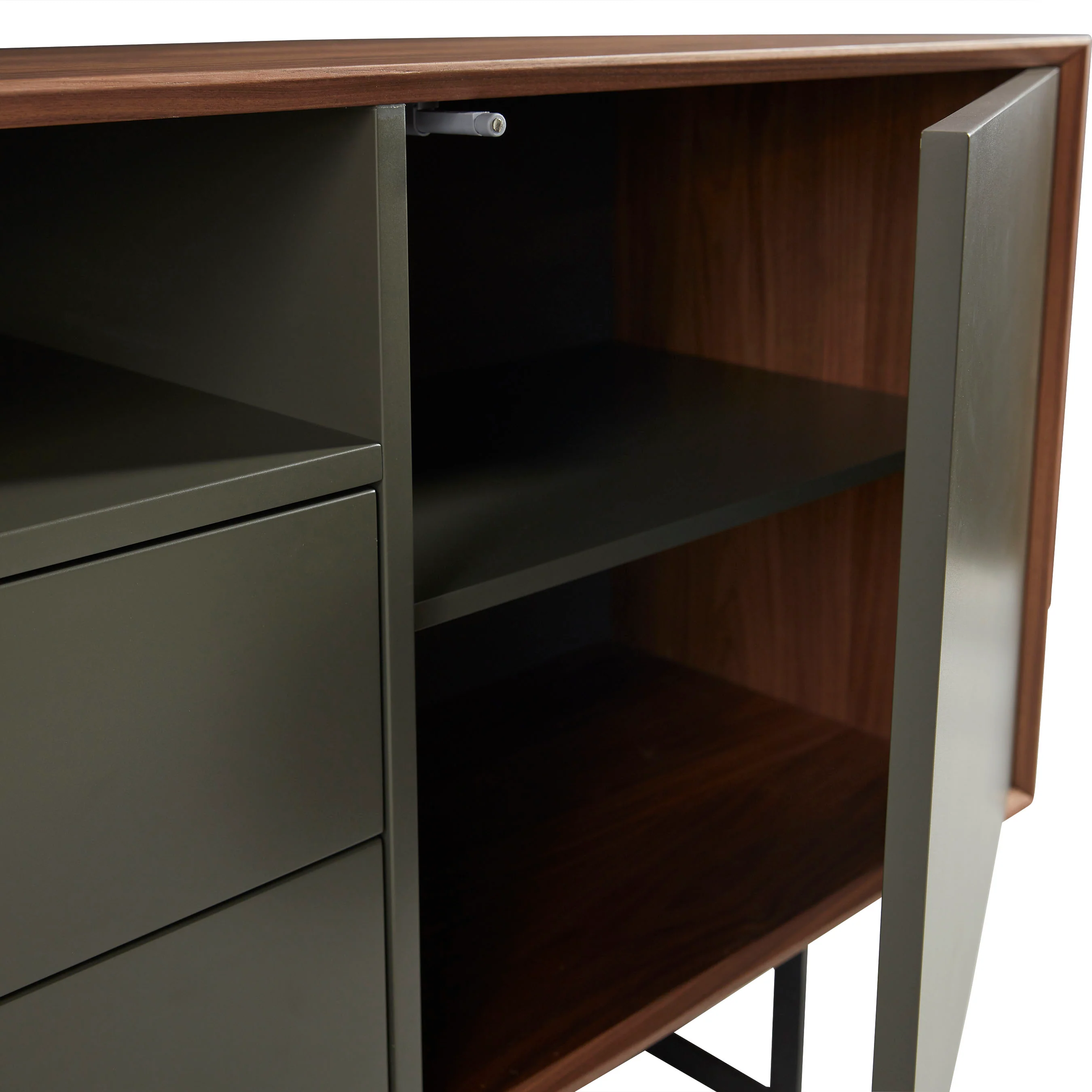 Understated Black & Walnut Office Credenza - Image 3