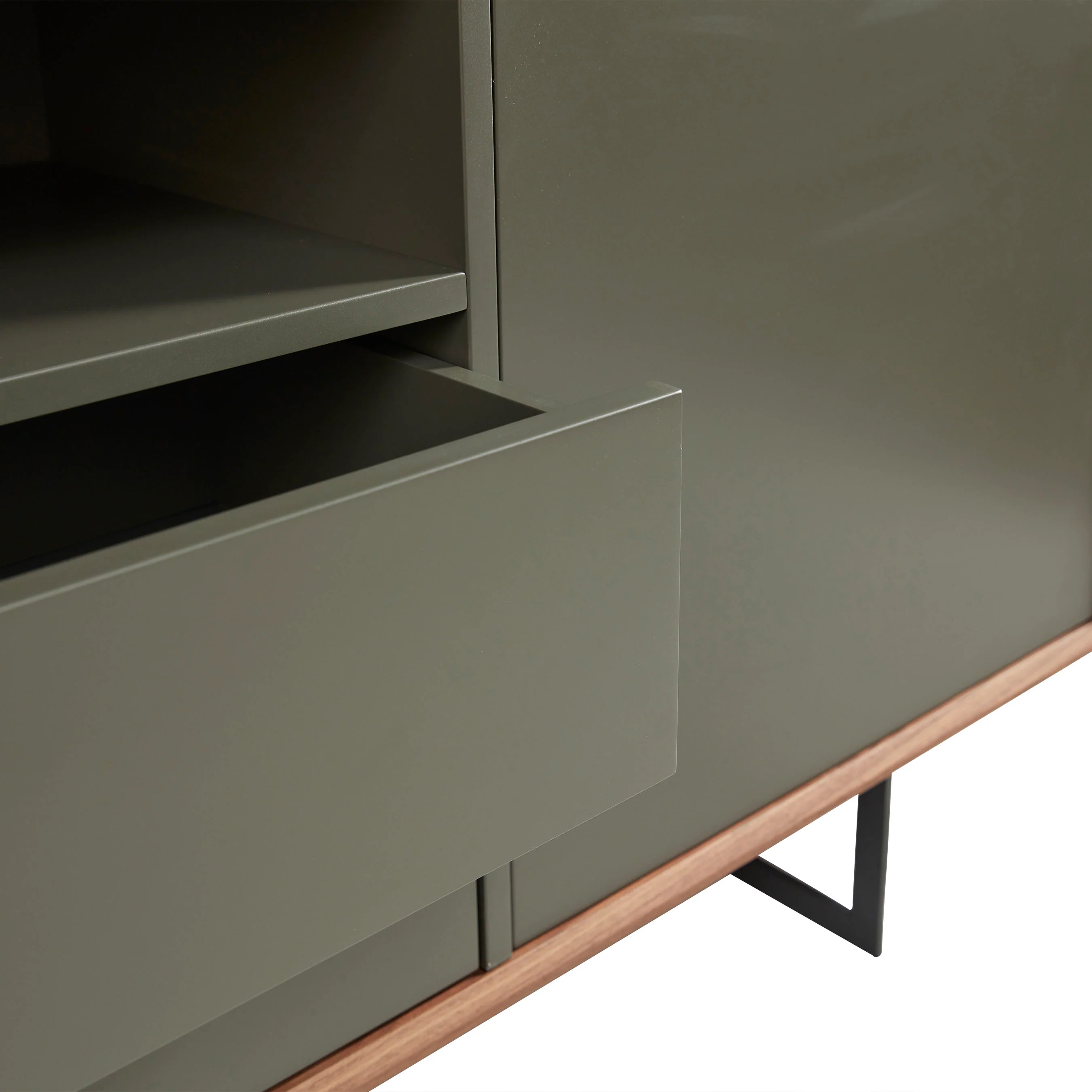 Understated Black & Walnut Office Credenza - Image 4