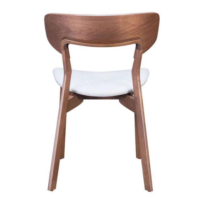 Flared Back Walnut Guest or Conference Chair w/ Light Gray Cushion (Set of 2) - Image 4